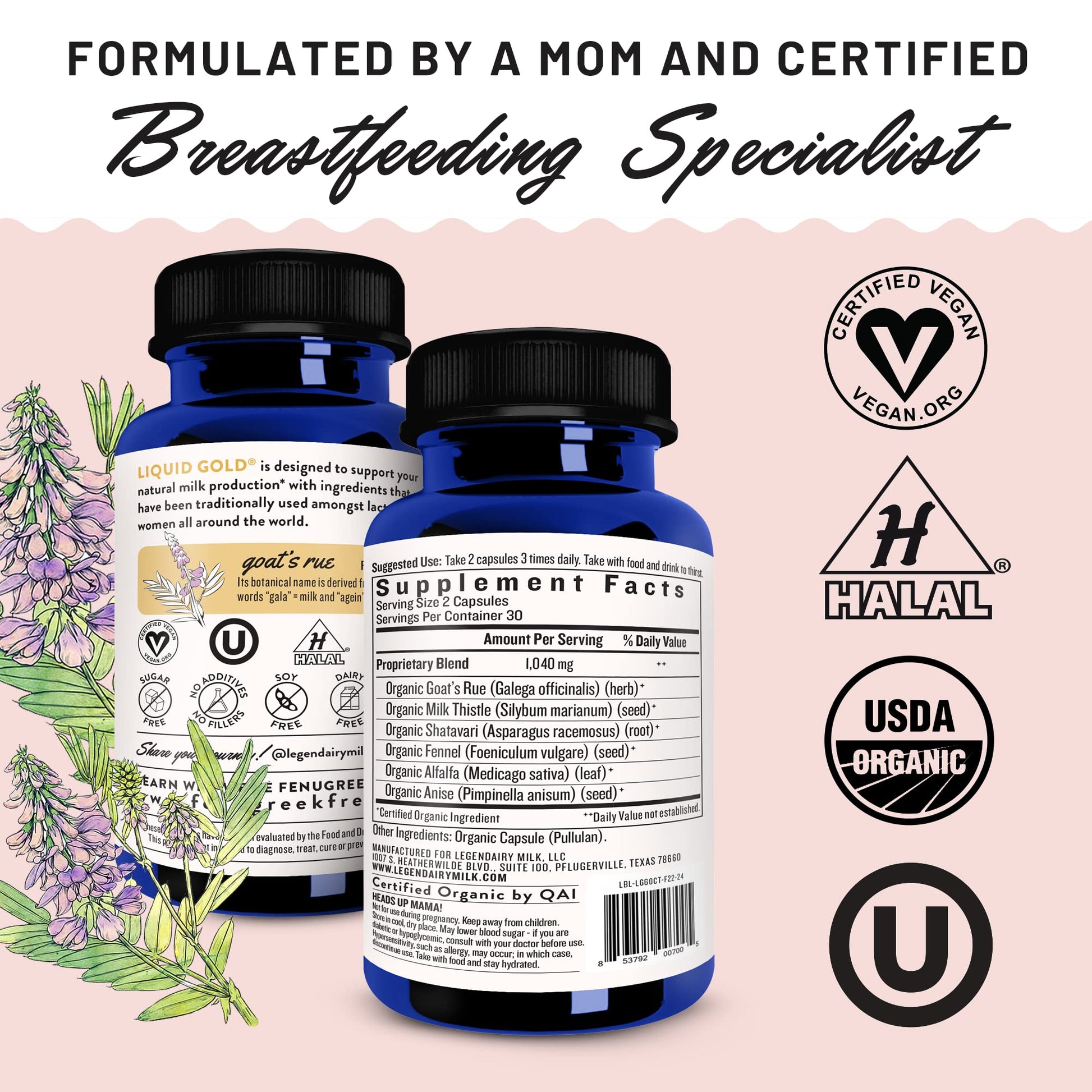 Legendairy Milk Liquid Gold Lactation Supplement, Organic Goat's Rue Lactation Legendairy MilkAu supplements