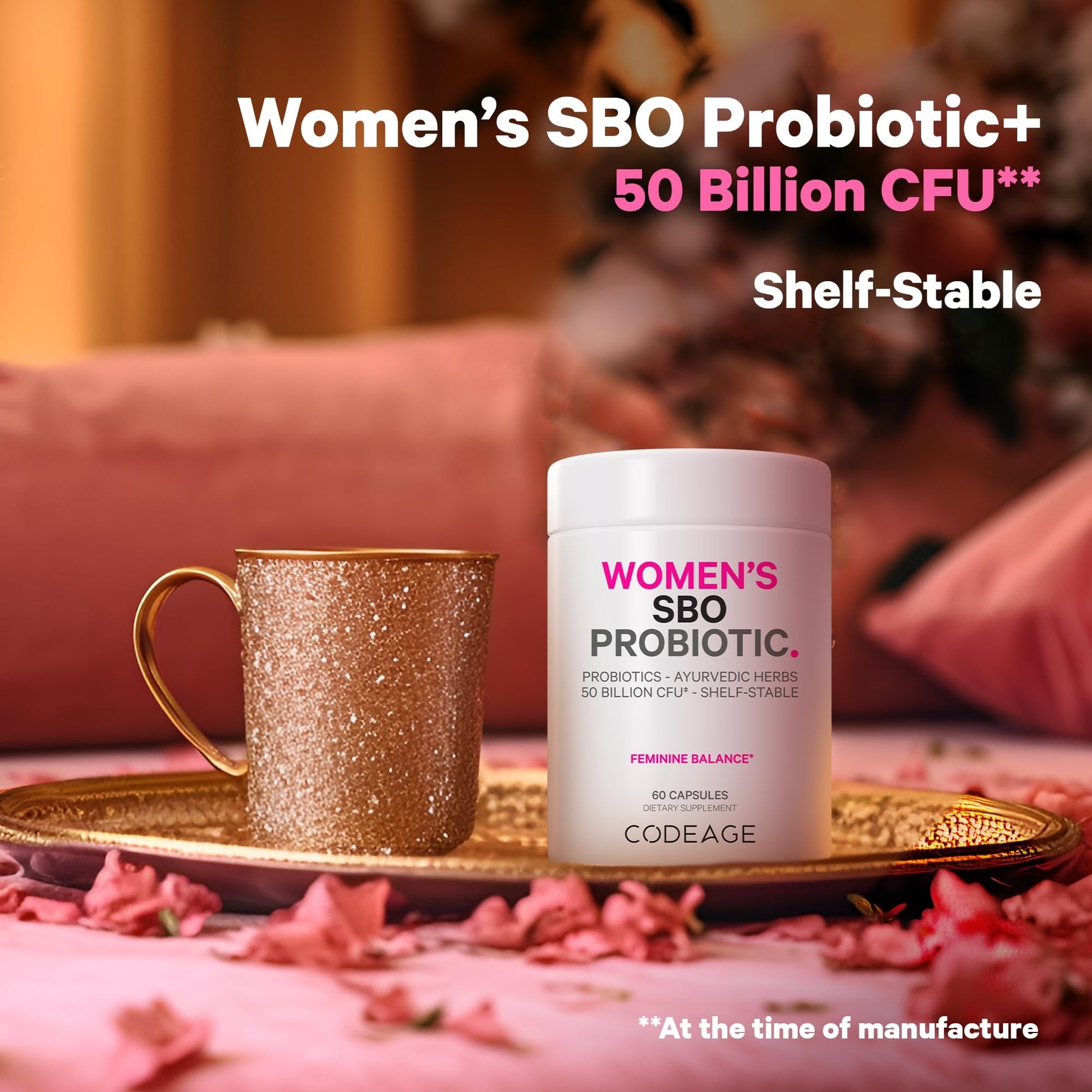 Codeage Women’s Probiotics Supplement - 50 Billion CFUs - SBO Probiotics & Prebiotics - Cranberries - Feminine Health - Fermented Botanical Blend, Whole Food Supplement - Vegan, Non-GMO - 60 Capsules CodeageAu supplements