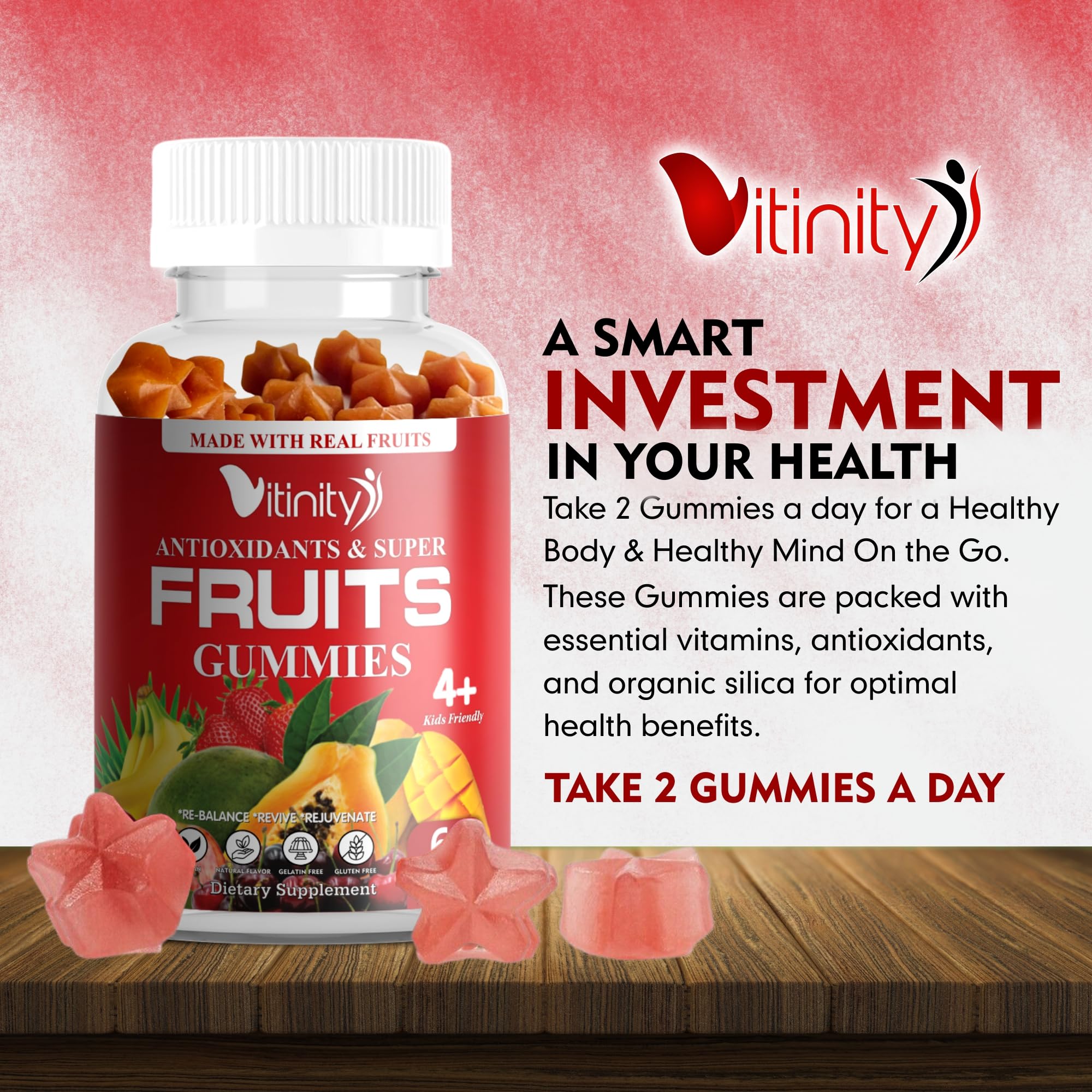 VITINITY Made with Real Super Fruits Delicious Gummy Supplement,Men,Women & Kids VITINITYUS supplements
