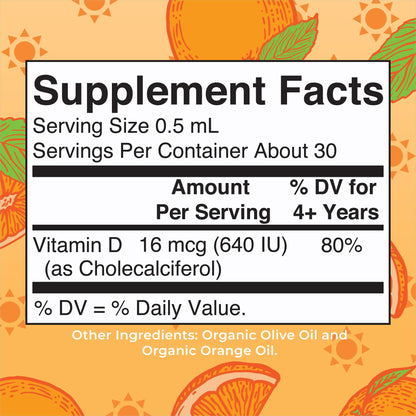 MaryRuth Organics USDA Organic Vitamin D3 Liquid Drops for Kids | 640 IU Vitamin D3 Per Serving | Kids Immune Support & Bone Health Supplement | Formulated for Ages 4-13 | 0.5oz | 30 Servings MARYRUTH'SUS supplements