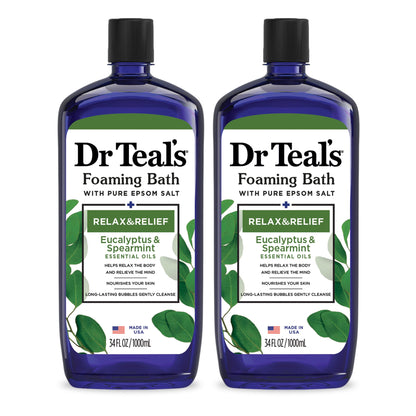 Dr Teal's Foaming Bath with Pure Epsom Salt, Relax & Relief with Eucalyptus & Spearmint Dr Teal'sUS supplements