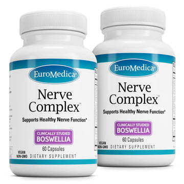 EuroMedica Nerve Complex - Herbal Supplement with Bioactive Vitamin B12 - Circulation & Nerve Health Support Supplement - Vegan Capsules with Boswellia Serrata - 60 Capsules, 2 Pack (120 Capsules) EuroMedicaAu supplements