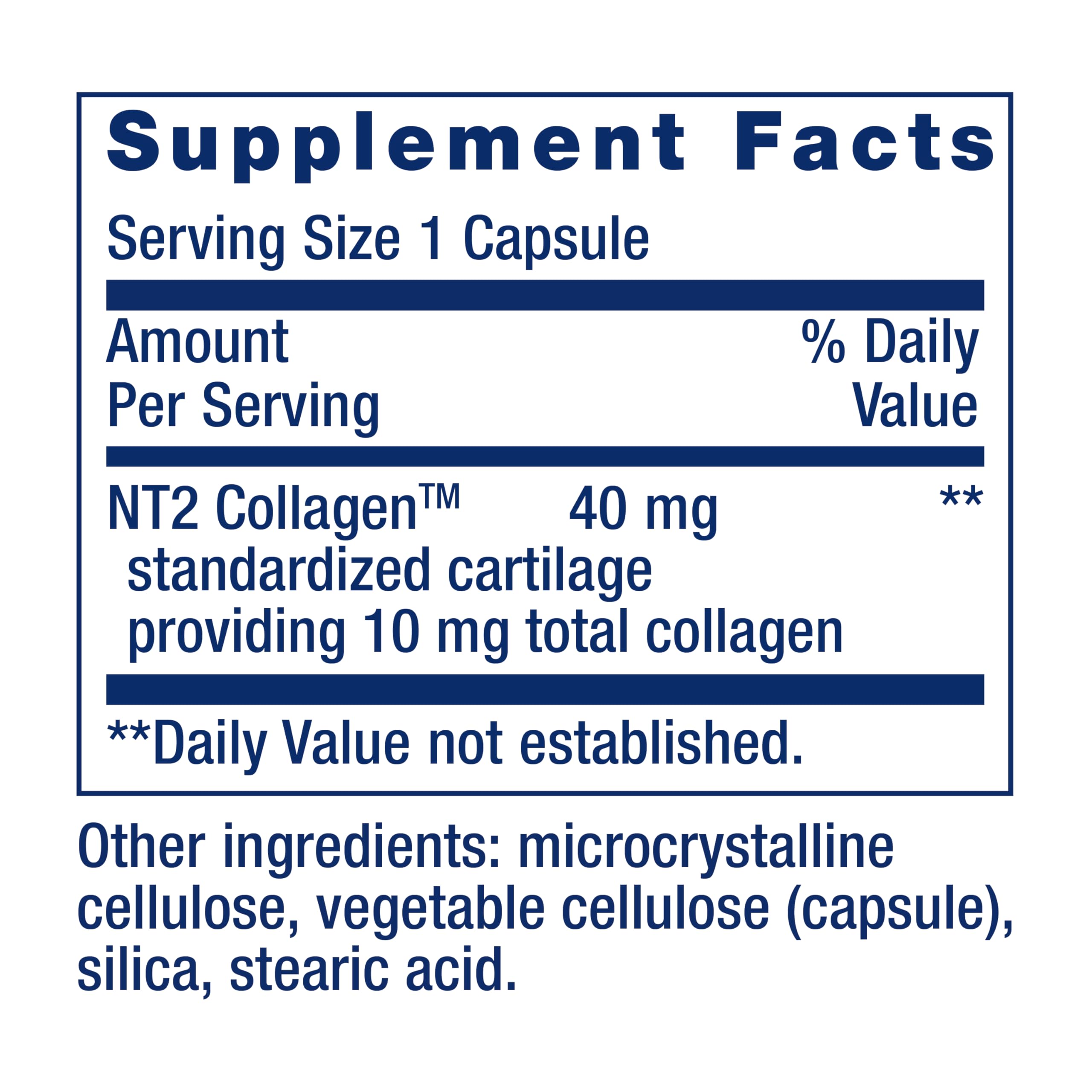 Life Extension NT2 Collagen™, Joint Health Supplement for Joint Comfort & Mobility, Gluten-Free, Non-GMO, 1 Daily, 60 Small Capsules Life ExtensionAu supplements