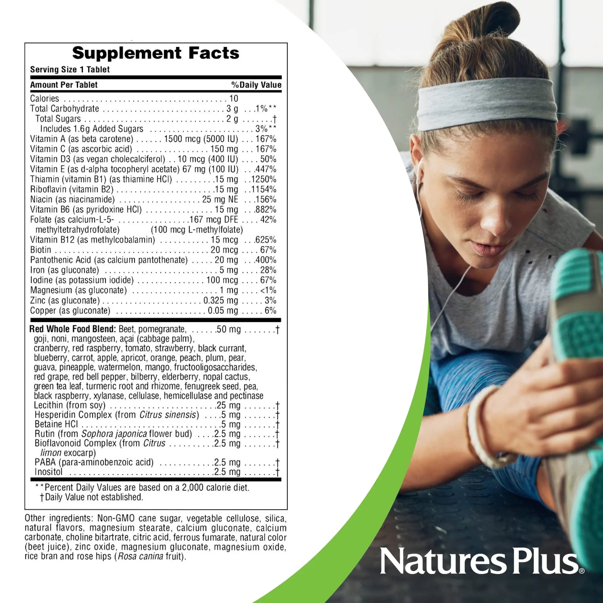 NaturesPlus Adult's Chewable - 60 Tablets, Exotic Red Berry Flavor - Multivitamin & Mineral - Vegetarian, Gluten Free - 60 Servings NaturesPlusAu supplements