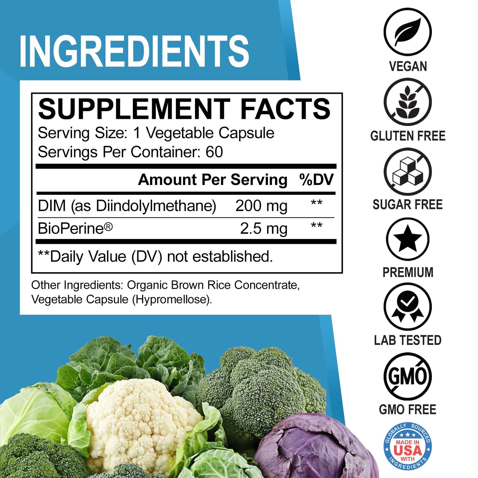 DIM Supplement for Women & Men 200mg - Androgen Estrogen Blocker for Men & Women, Hormonal Acne Pills, Hormone Balance, Menopause Support, Diindolylmethane DIM Supplement Plus BioPerine - 60 Capsules DR. BOAu supplements