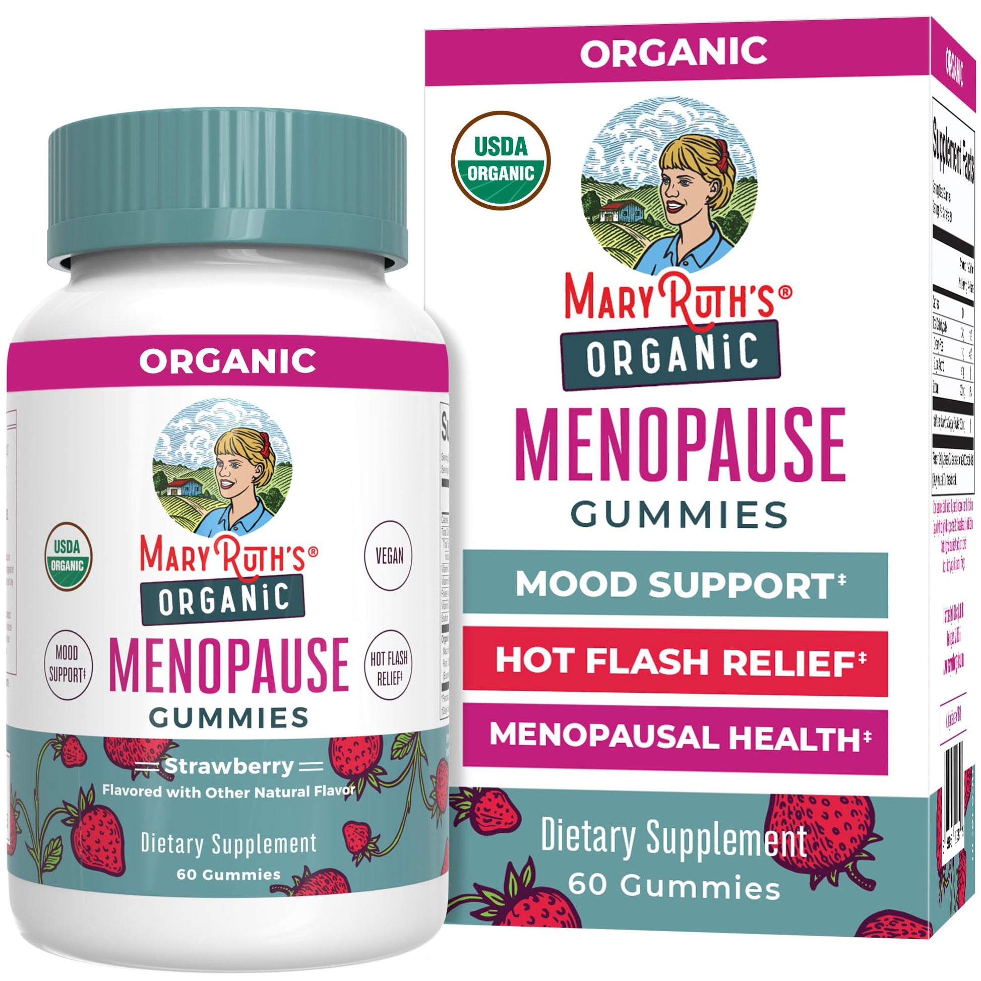 Organic Menopause Gummies by MaryRuth's | Menopause Supplements for Women | Mood Support | Hot Flash Relief | Maca Root | Black Cohosh | USDA Organic | Non-GMO | Vegan | 30 Servings MARYRUTH'SAu supplements