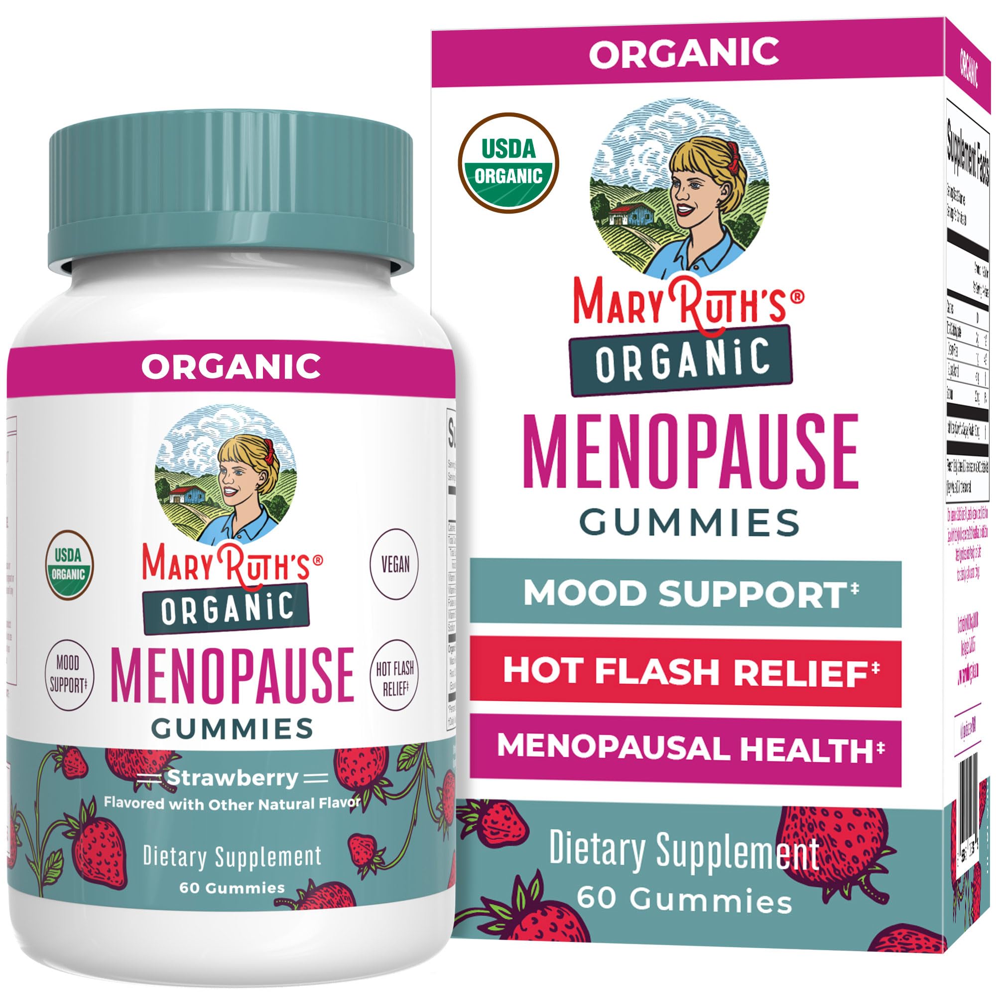 Organic Menopause Gummies by MaryRuth's | Menopause Supplements for Women | Mood Support | Hot Flash Relief | Maca Root | Black Cohosh | USDA Organic | Non-GMO | Vegan | 30 Servings MARYRUTH'SAu supplements