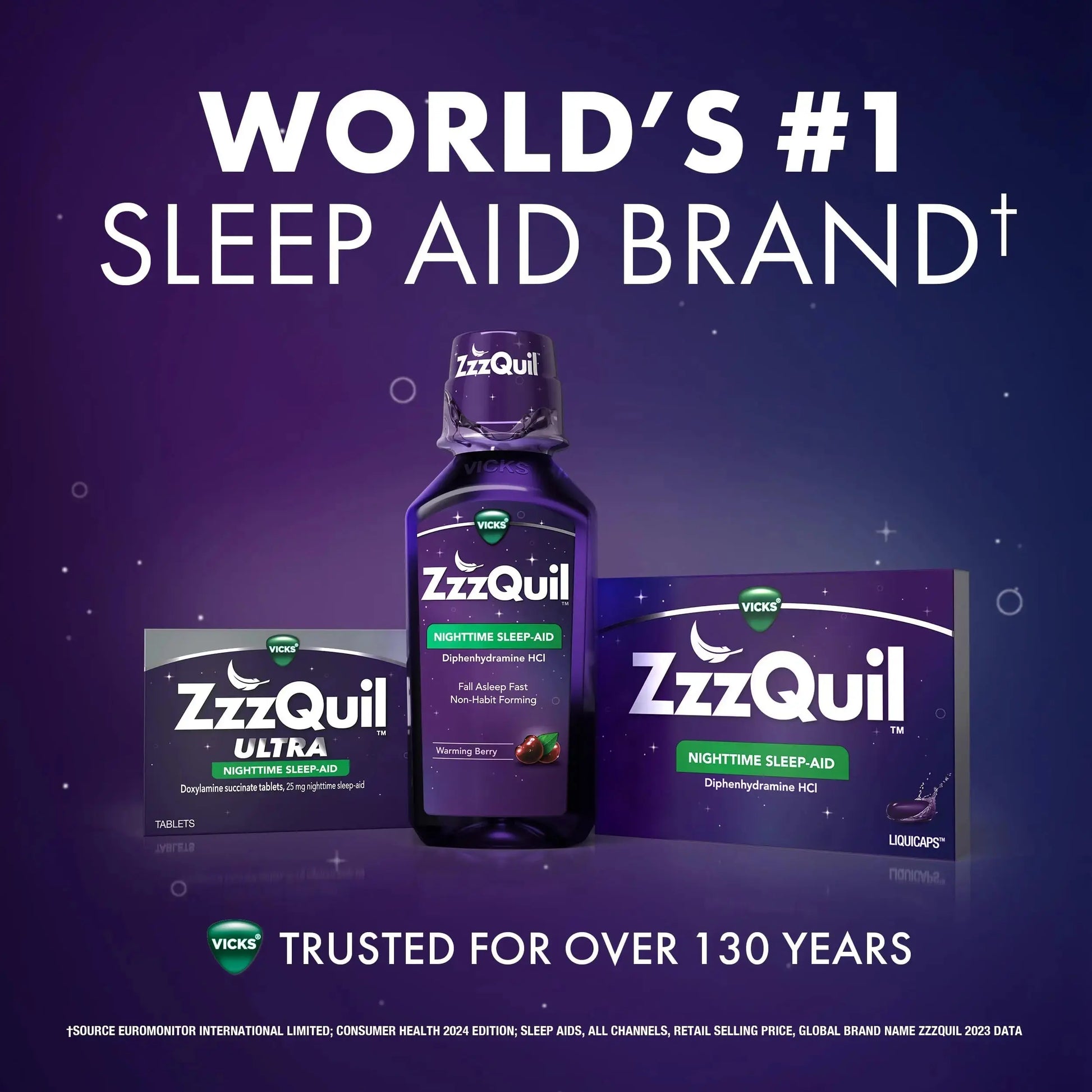 ZzzQuil Liquid, Max Strength Pain Reliever, Nighttime Sleep Aid Liquid, Acetaminophen 1000mg, Diphenhydramine 50mg HCI, Non-Habit Forming, Midnight Berry Flavored, 2 Pack, 24 FL OZ ZzzQuilAu supplements