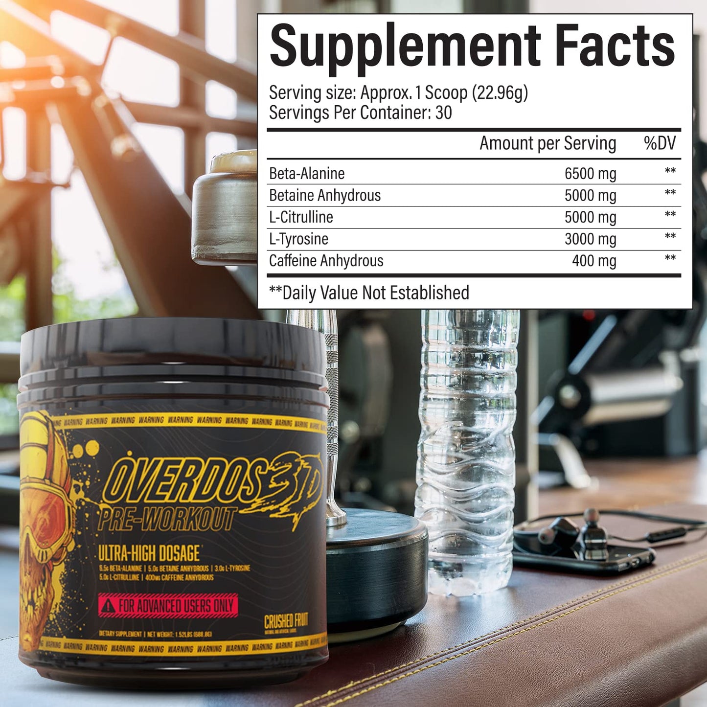 OVERDOS3D Pre-Workout Powder | Ultra-High Dosage | for Advanced Users ONLY Heath SecretUS supplements