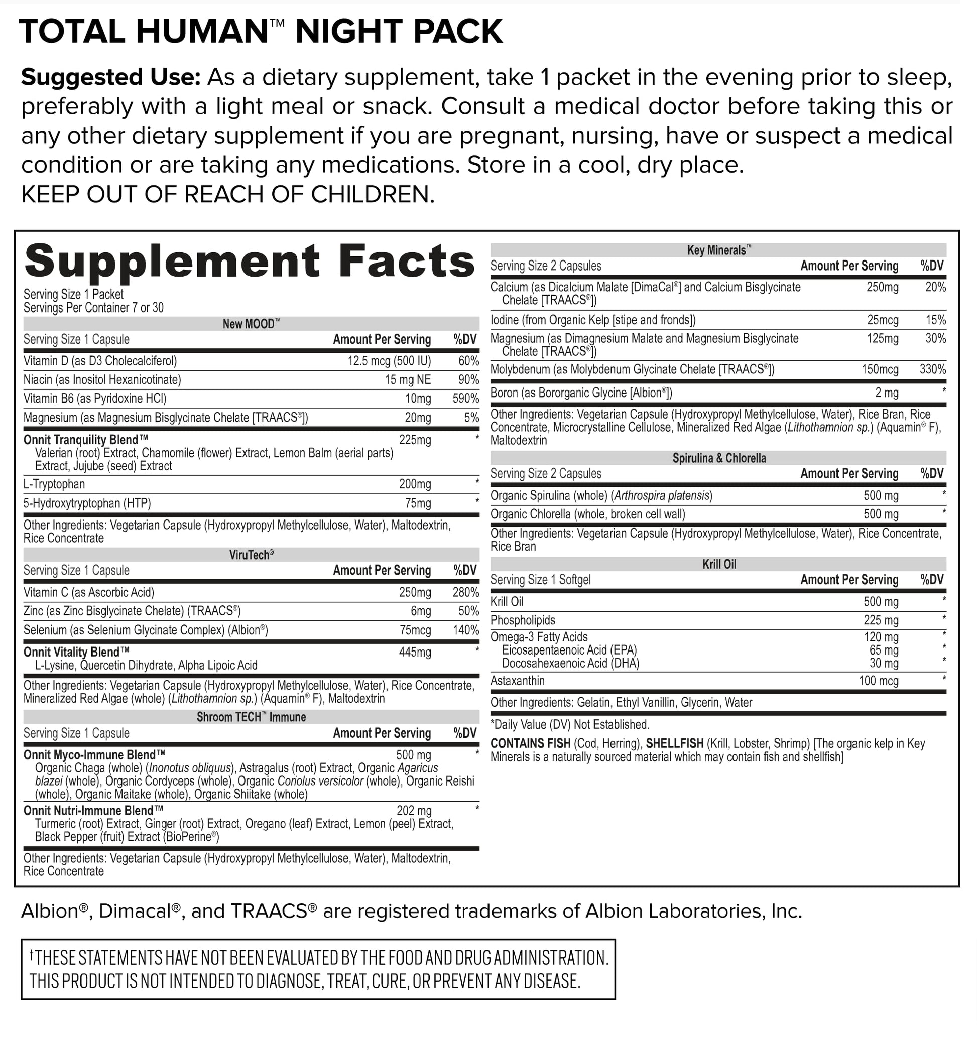 ONNIT Total Human Day and Night Vitamin Packs, 7-Day Supply Capsule ONNITAu supplements