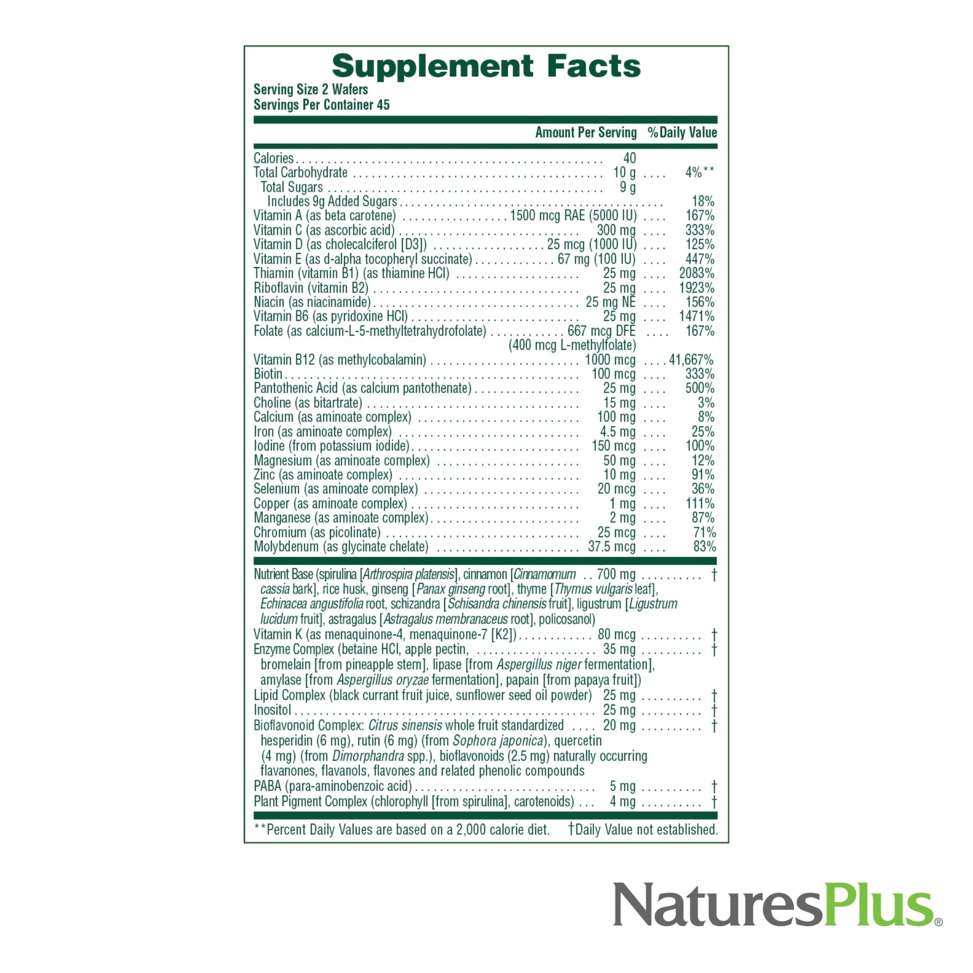 Natures Plus Source of Life Adult’s Chewable, Apple Cinnamon - 90 Wafers, Pack of 2 - Multi-Vitamin & Mineral Supplement - Gluten Free, Vegetarian - 90 Total Servings NaturesPlusAu supplements