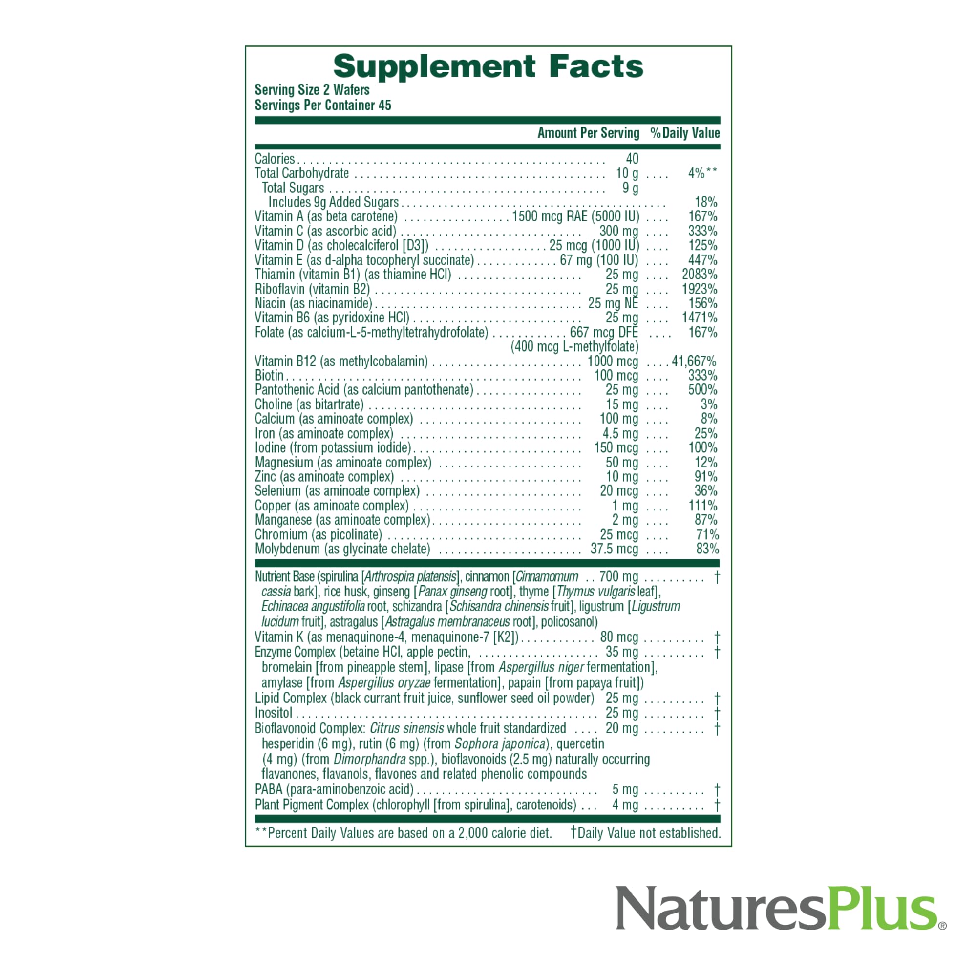Natures Plus Source of Life Adult’s Chewable, Apple Cinnamon - 90 Wafers, Pack of 2 - Multi-Vitamin & Mineral Supplement - Gluten Free, Vegetarian - 90 Total Servings NaturesPlusAu supplements