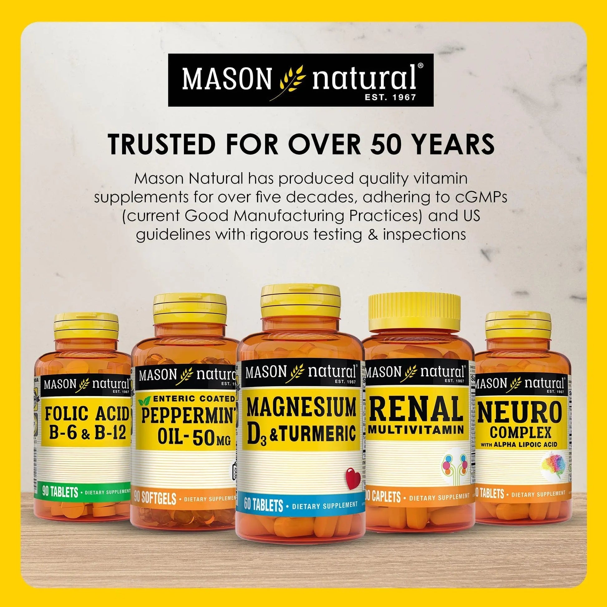 MASON NATURAL Mini Multi Vitamins, Vitamins A, C, D3, E, B1, B2, B3, B6, B12, Folate and Calcium for Overall Health, 1 Year Supply MASON NATURALAu supplements