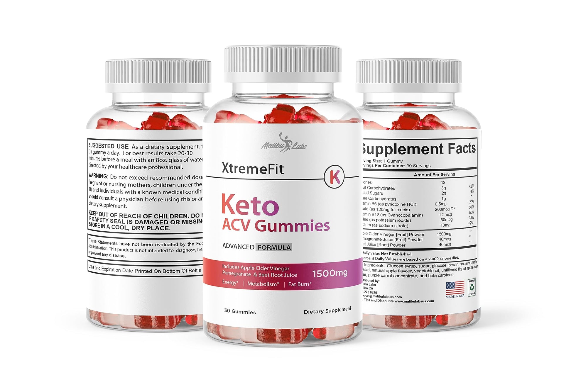 XtremeFit Keto ACV Gummies Weight Loss - 1500mg Once a Day, Strong Time Released GenericAu supplements