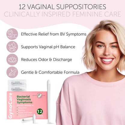Bacterial Vaginosis Treatment | BV Treatment For Women | Boric Acid Suppositories For Women | Natural Homeopathic for Odor, Itching, Discharge, BV, and Vaginal Microbiota Imbalance | 12 Suppositories Terramed Just Think ComfortUS supplements