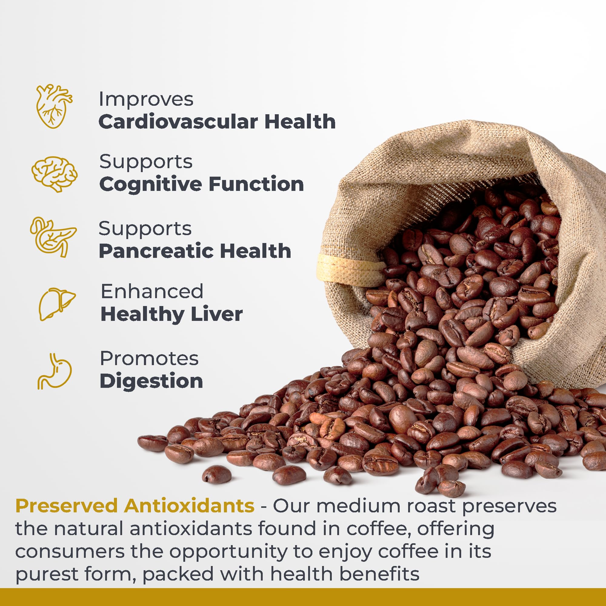 Premier Research Labs Organic Whole Roasted Coffee Beans - Medium Roast, From Guji Region of Ethiopia, Crafted for Optimal Health Benefits, Sweet & Fruity, Well-Balanced, Gluten Free - 1 Pound Premier Research LabsAu supplements