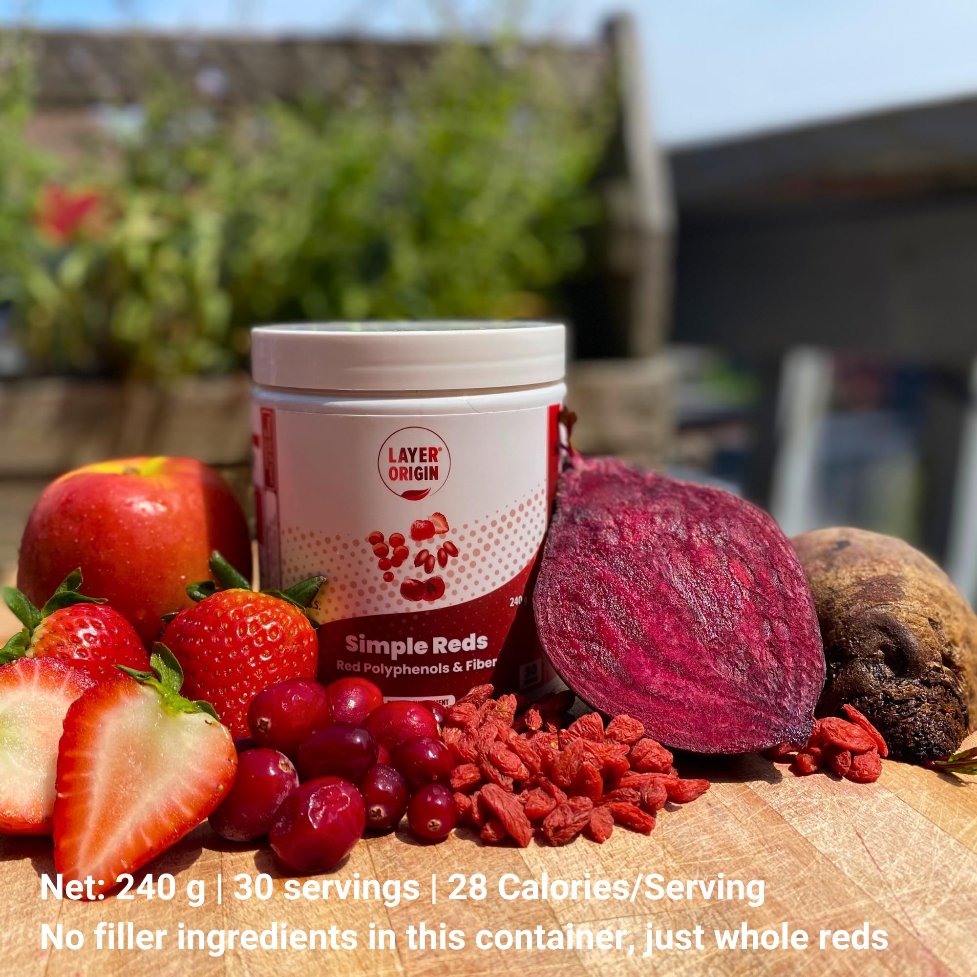 Layer Origin Simple Reds - Organic Red Polyphenols Whole Fruit Powder | Five Real Whole Fruits | 30 Servings Layer OriginAu supplements