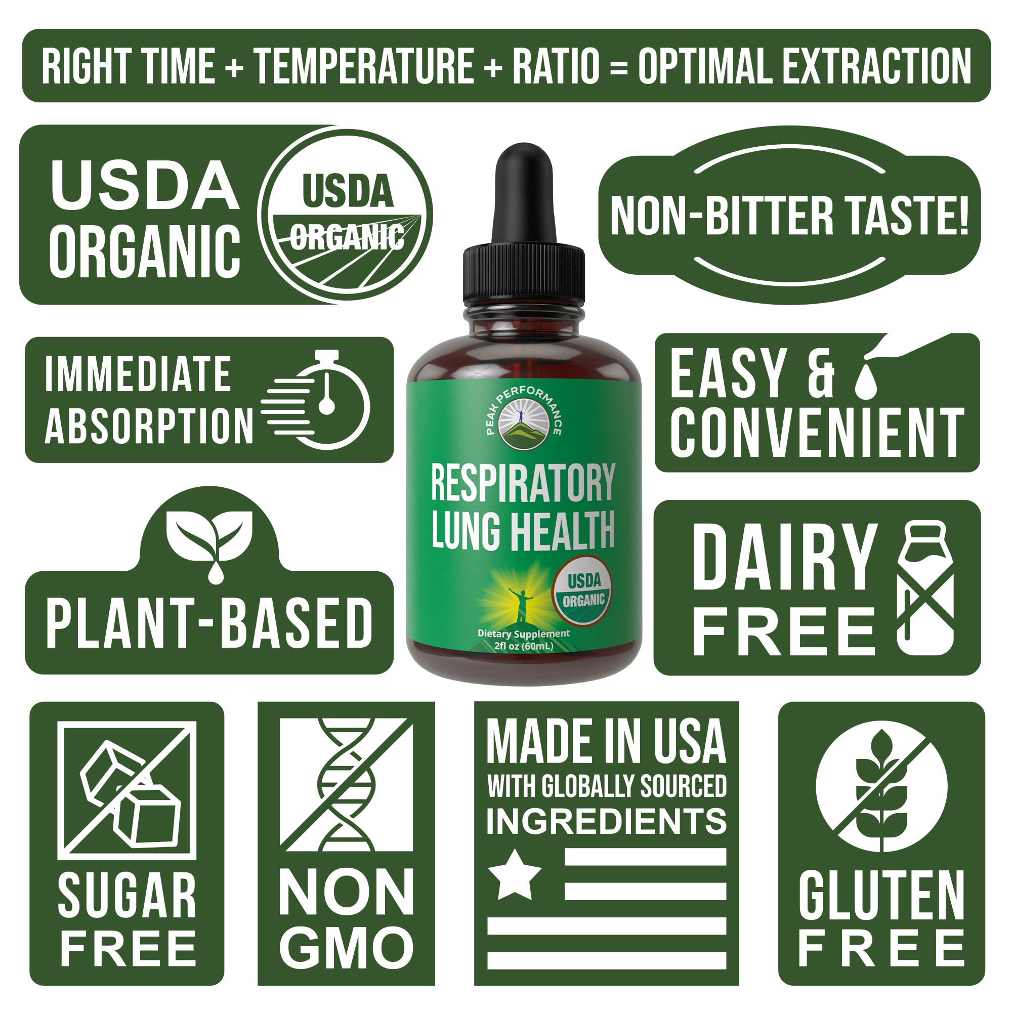 USDA Organic Lung Detox for Smokers and Non Smokers with 6 Top Ingredients. Mullein Leaf, Marshmallow Root, Calendula. Lungs Cleanse for Better Respiratory Health. Liquid Drops Tincture Supplement Peak PerformanceAu supplements