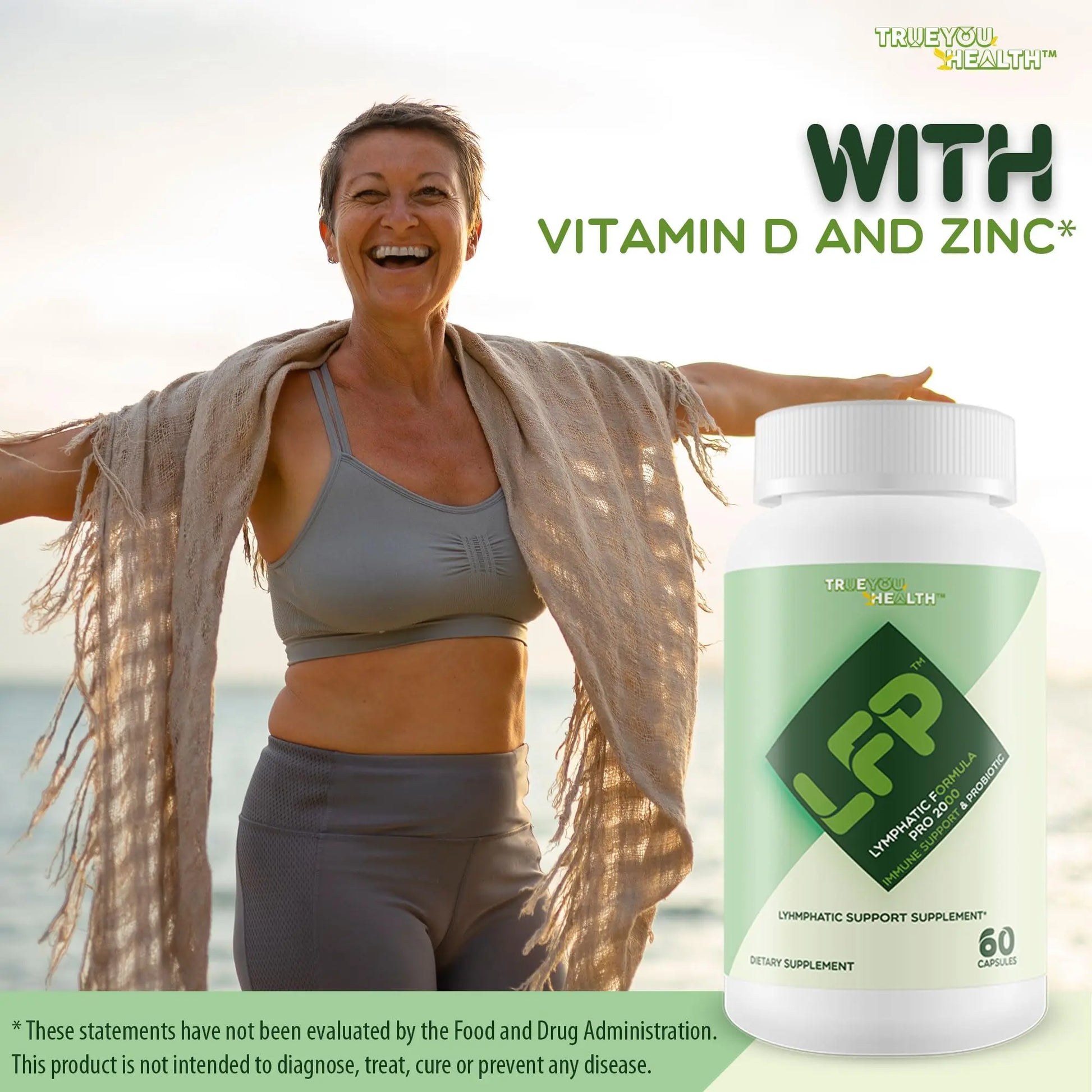 LFP - Lymphatic Formula Pro 2000 Immune Support & Probiotic - Lymphatic Support Supplement to Promote Healthy Immune System & Lymphatic Function - Aid Immune Response, Gut Health, & Overall Health True You Healthnz supplements