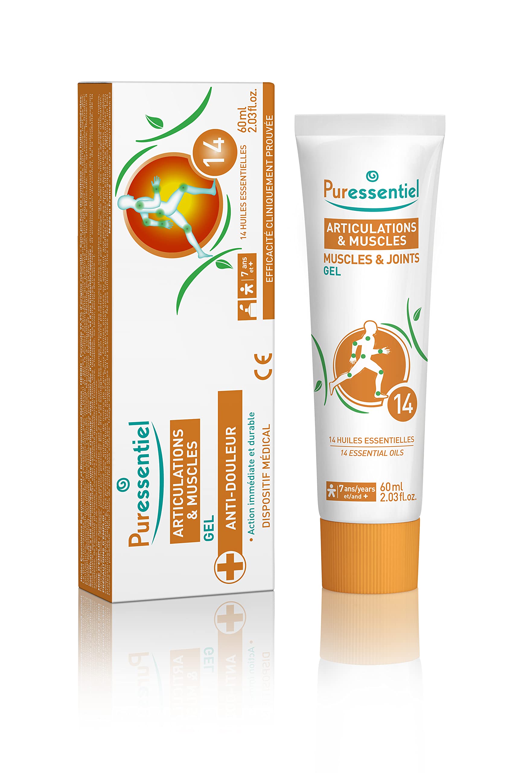 Puressentiel Muscles and Joints Gel - Soothing Gel for Muscle Relief and Knee Relief - Cooling Gel for Foot Relief - Back Gel - 2.02 oz PuressentielAu supplements
