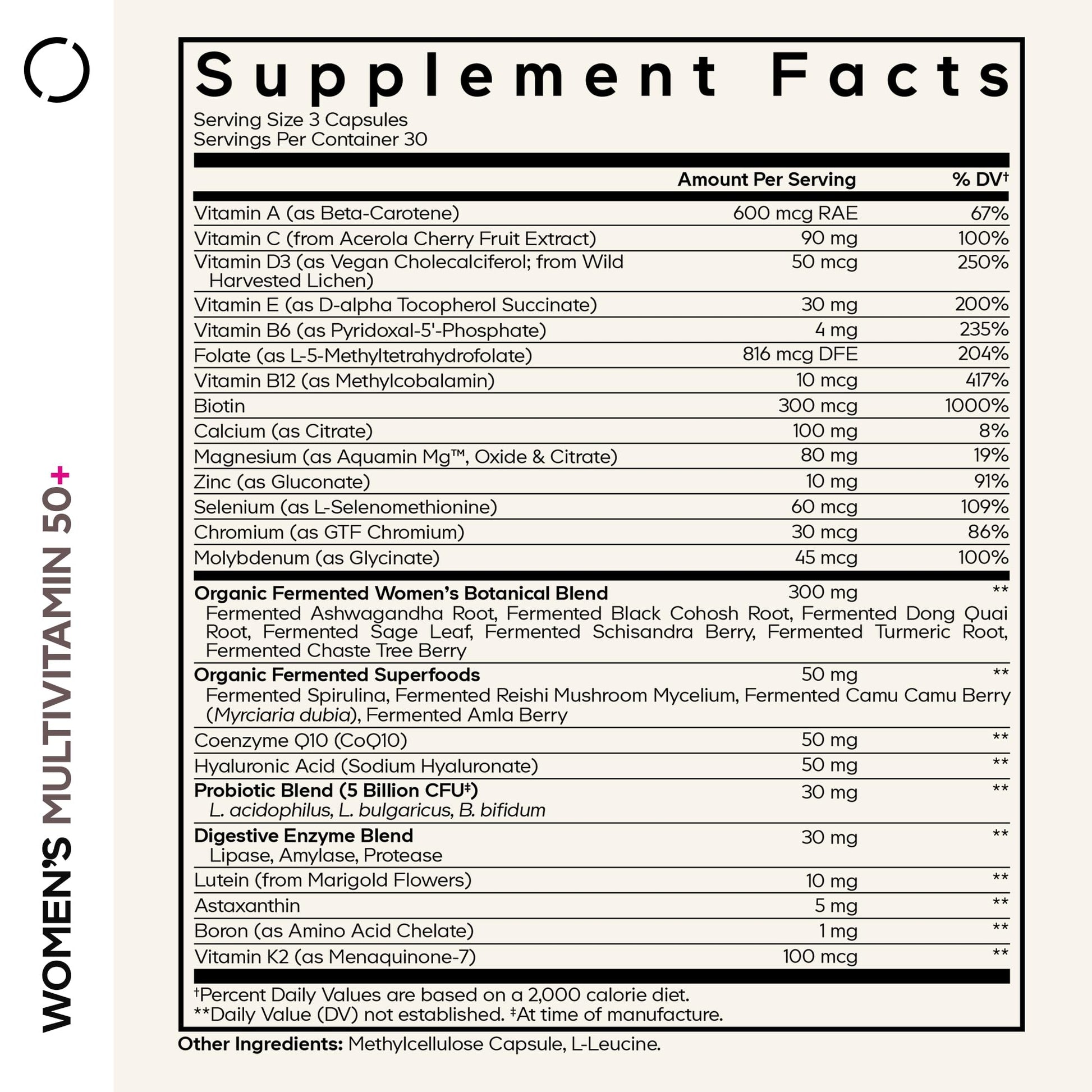 Codeage Women’s Multivitamin 50+ Supplement - Essential Vitamins for Women Over 50, Minerals, CoQ10, Hyaluronic Acid, Probiotics, Black Cohosh, Ashwagandha & Superfoods - Non-GMO - 90 Capsules CodeageAu supplements