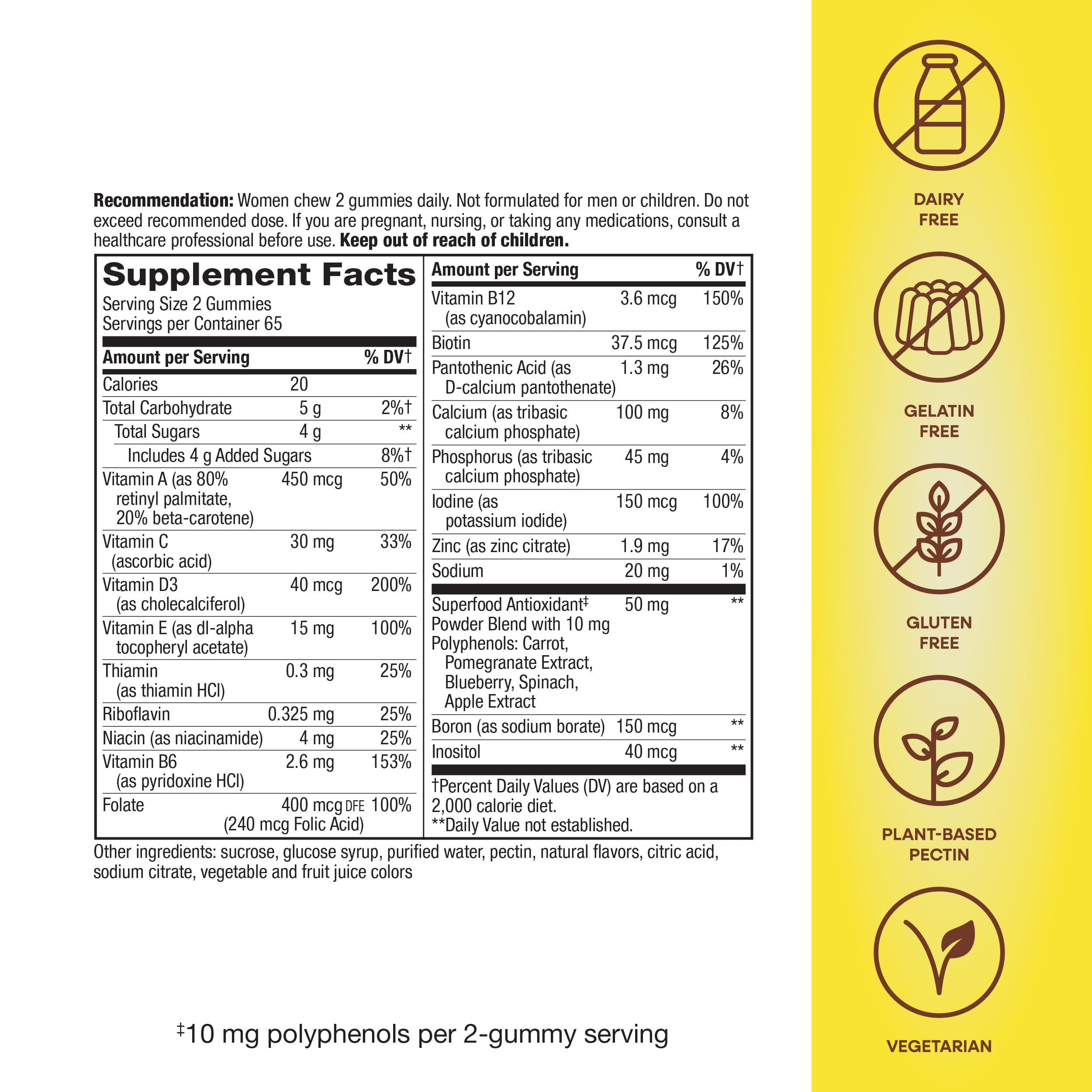 Nature's Way Alive! Women's Daily Gummy Multivitamins, 16 Vitamins & Minerals, Energy Metabolism*, Hair Skin & Nails Nature's WayAu supplements