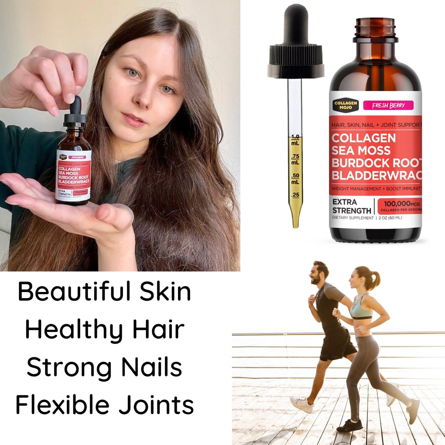 Collagen Mojo Liquid Collagen Peptides with Sea Moss, Burdock Root & Bladderwrack Collagen MojoUS supplements