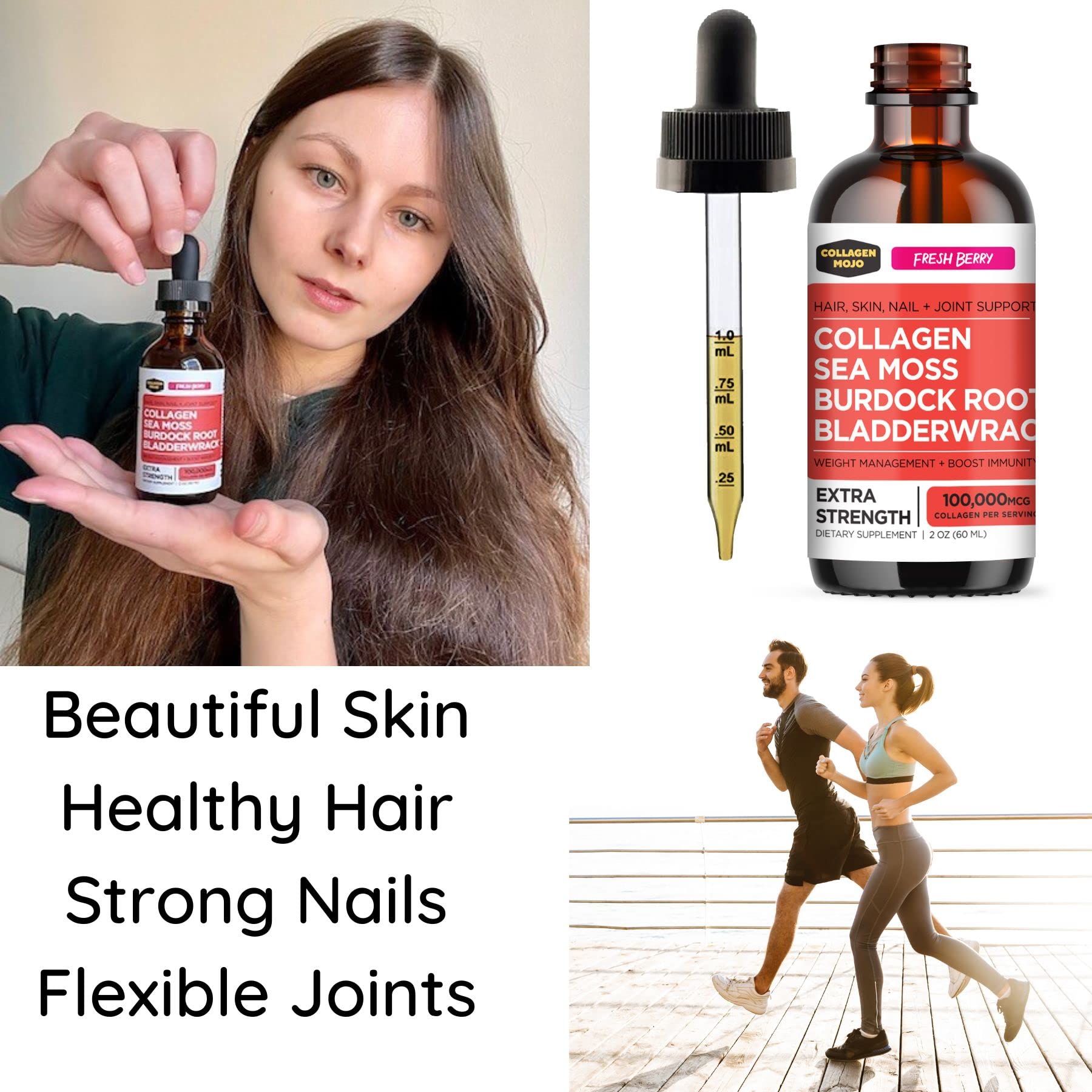 Collagen Mojo Liquid Collagen Peptides with Sea Moss, Burdock Root & Bladderwrack Collagen MojoAu supplements