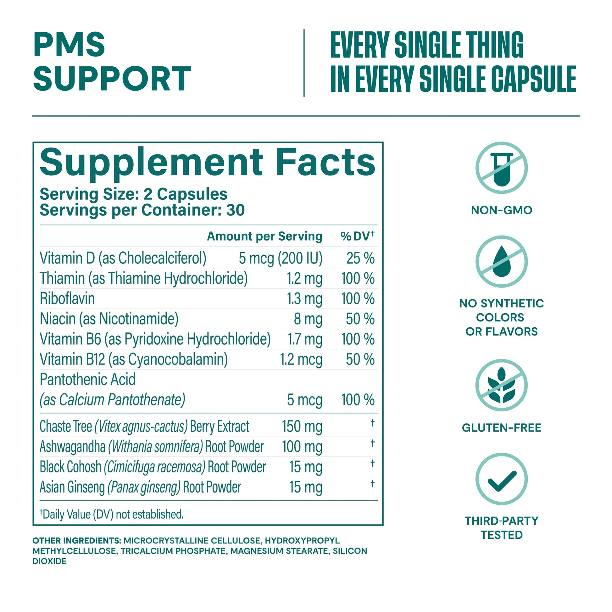 Habit PMS Support Supplement for Women (60 Capsules) - Supports Premenstrual Symptoms & Stress, Hormone Balance, Mood, B Vitamins, Vitamin D, Chasteberry, Ashwagandha, Gluten-Free, Non-GMO (1 Pack) H' HabitAu supplements