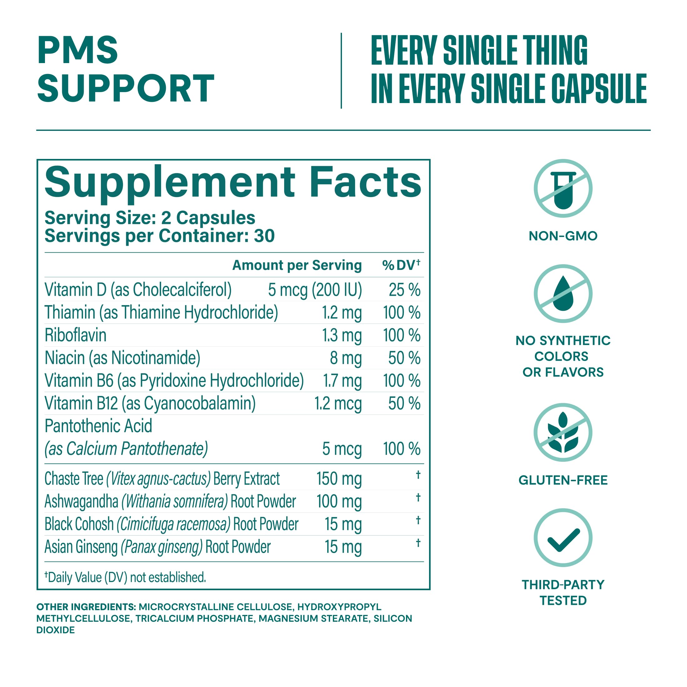 Habit PMS Support Supplement for Women (60 Capsules) - Supports Premenstrual Symptoms & Stress, Hormone Balance, Mood, B Vitamins, Vitamin D, Chasteberry, Ashwagandha, Gluten-Free, Non-GMO (1 Pack) H' HabitAu supplements