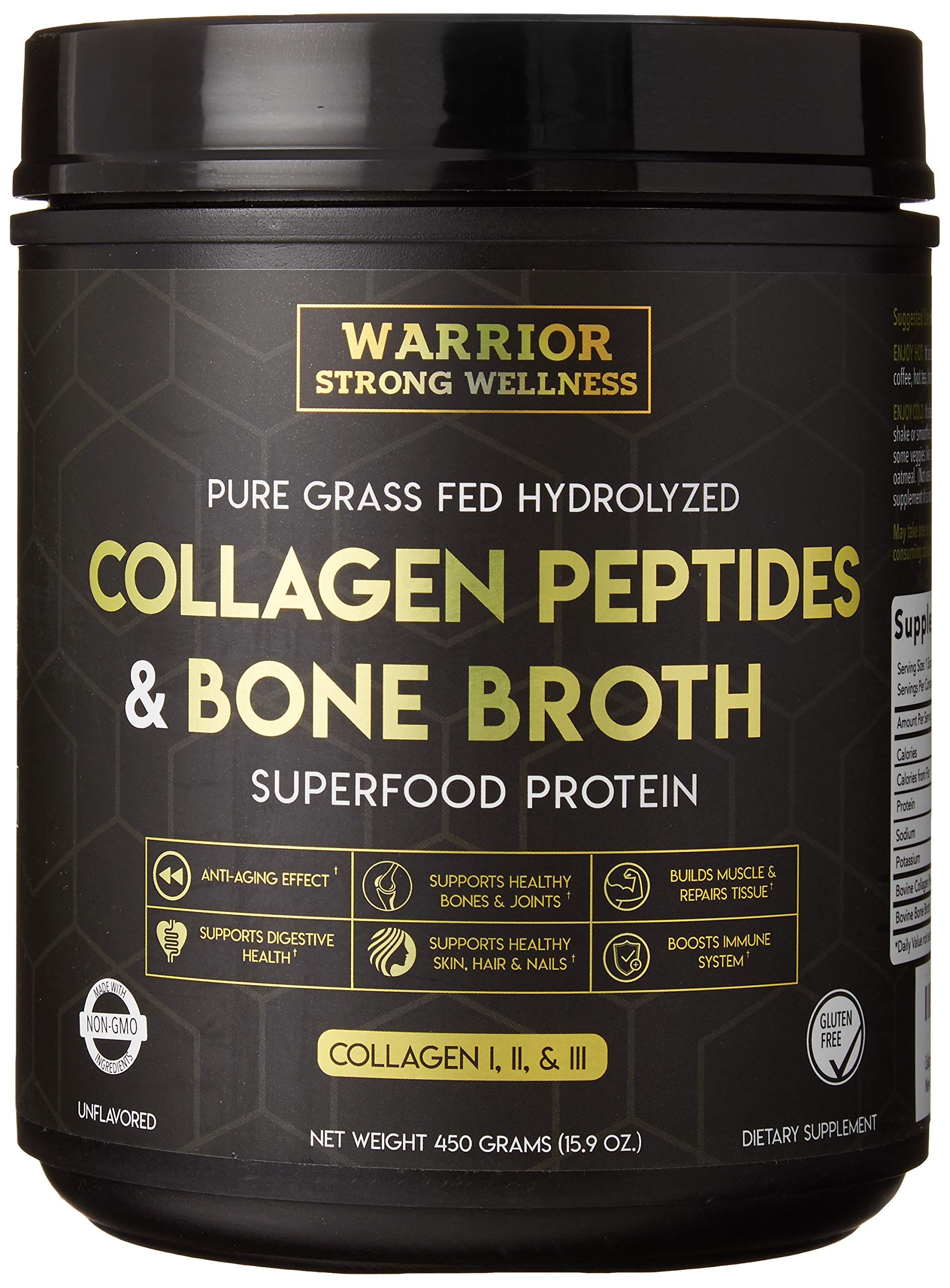 Warrior Strong Wellness Premium Collagen Peptides Bone Broth: Grass Fed Hydrolyzed Warrior Strong WellnessAu supplements