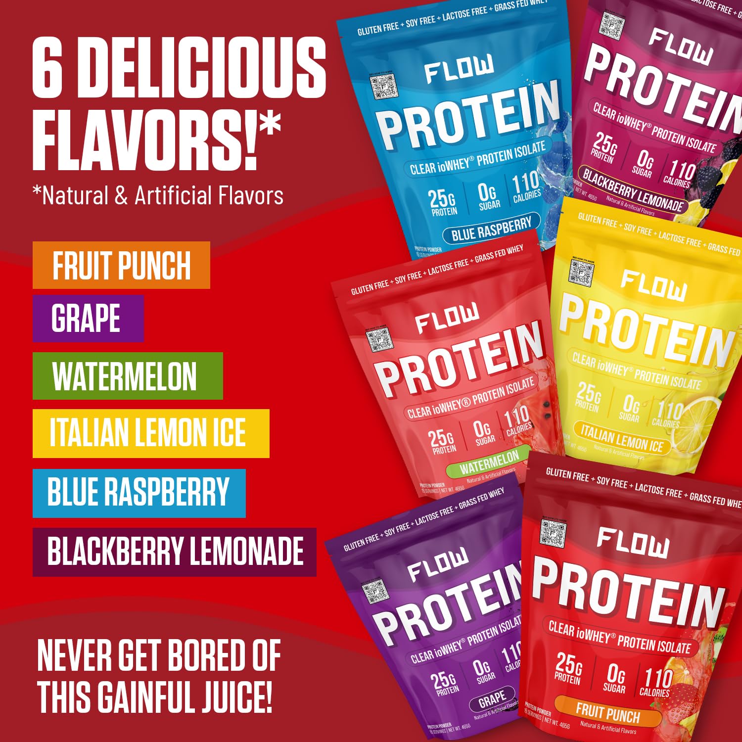Flow Supps Clear Whey Isolate Protein Powder, Fruit Punch - 15 Servings, 25g Protein Flow SupplementsUS supplements