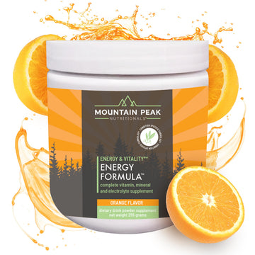 Mountain Peak Nutritionals Energy Formula - All in One Multi-Mineral Powder - Complete Nutrition, Vitamin, Mineral, and Electrolyte Supplement for Men & Women - Orange Flavor (255g, 30 Servings) Mountain Peak NutritionalsAu supplements