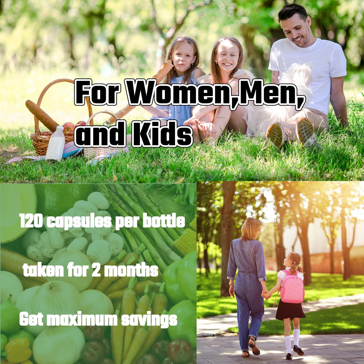 Fruits and Veggies Supplement, 36 Fruits & Vegetables with 24 Essential Vitamins, Minerals & Trace Elements,High in Fiber for Digestion & Constipation Relief,Daily Nutritional Support,120 Capsules aegabeAu supplements