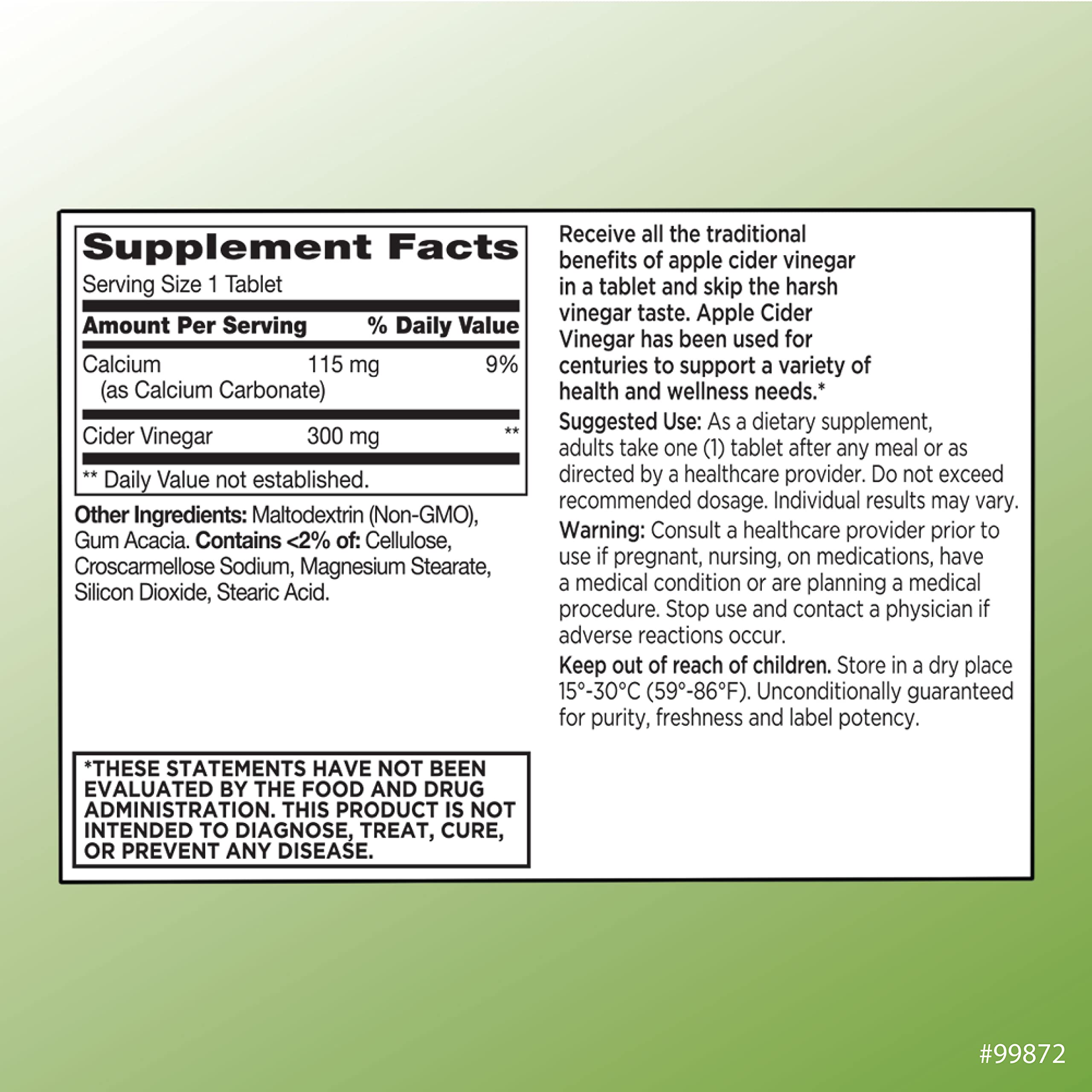 Quality Choice Apple Cider Vinegar 300 mg - General Health and Wellness - Dietary Supp Quality ChoiceAu supplements