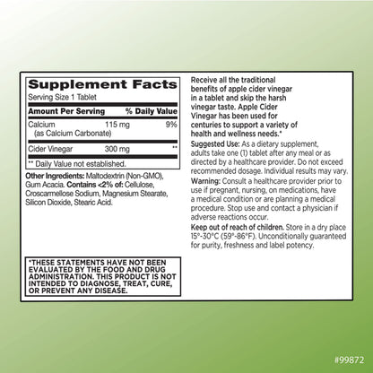 Quality Choice Apple Cider Vinegar 300 mg - General Health and Wellness - Dietary Supp Quality ChoiceUS supplements