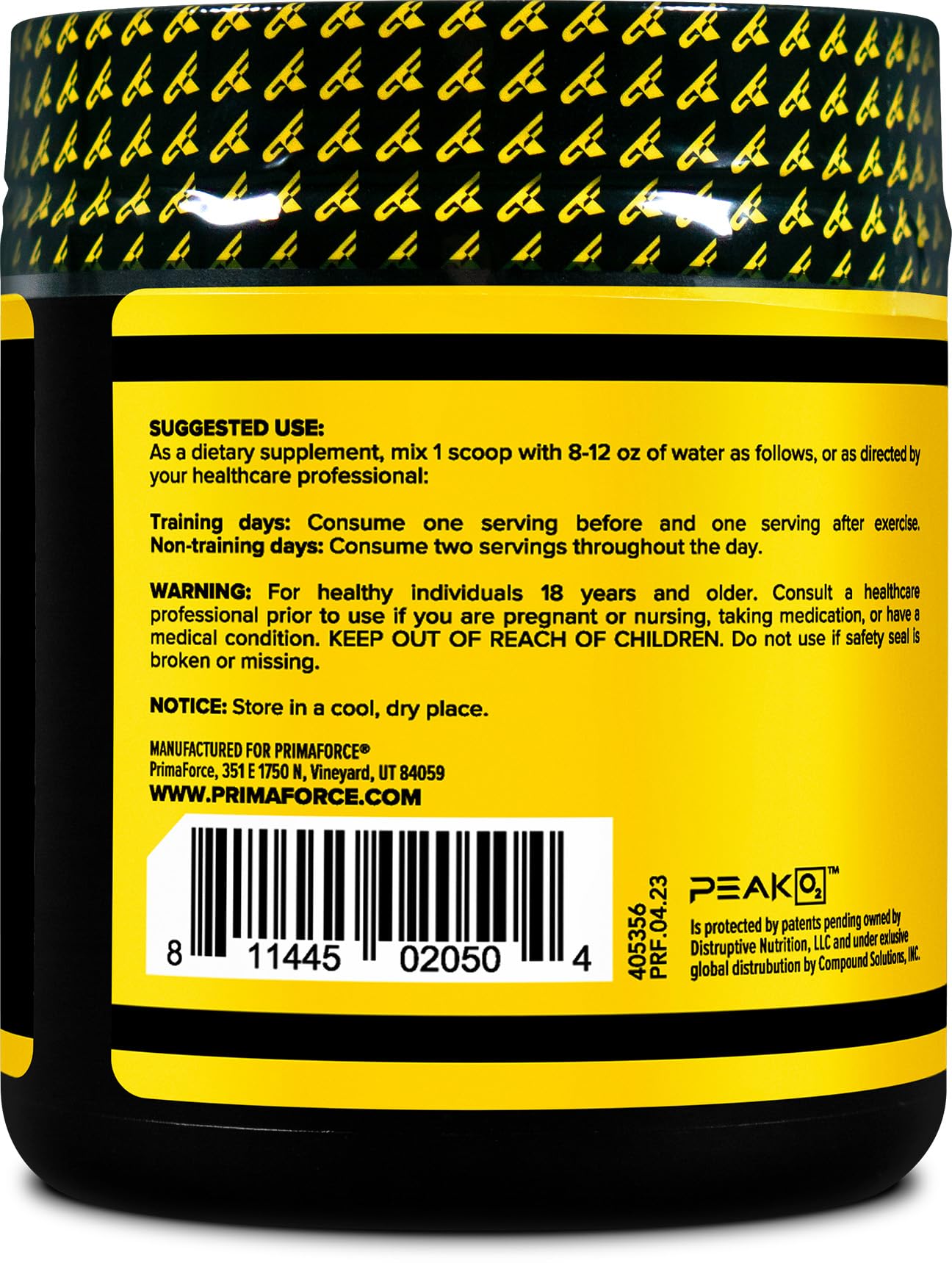 PrimaForce Peak O2 Workout Supplement, 120 Grams - Proprietary Blend, Non-GMO, Vegan and Gluten Free PrimaforceAu supplements