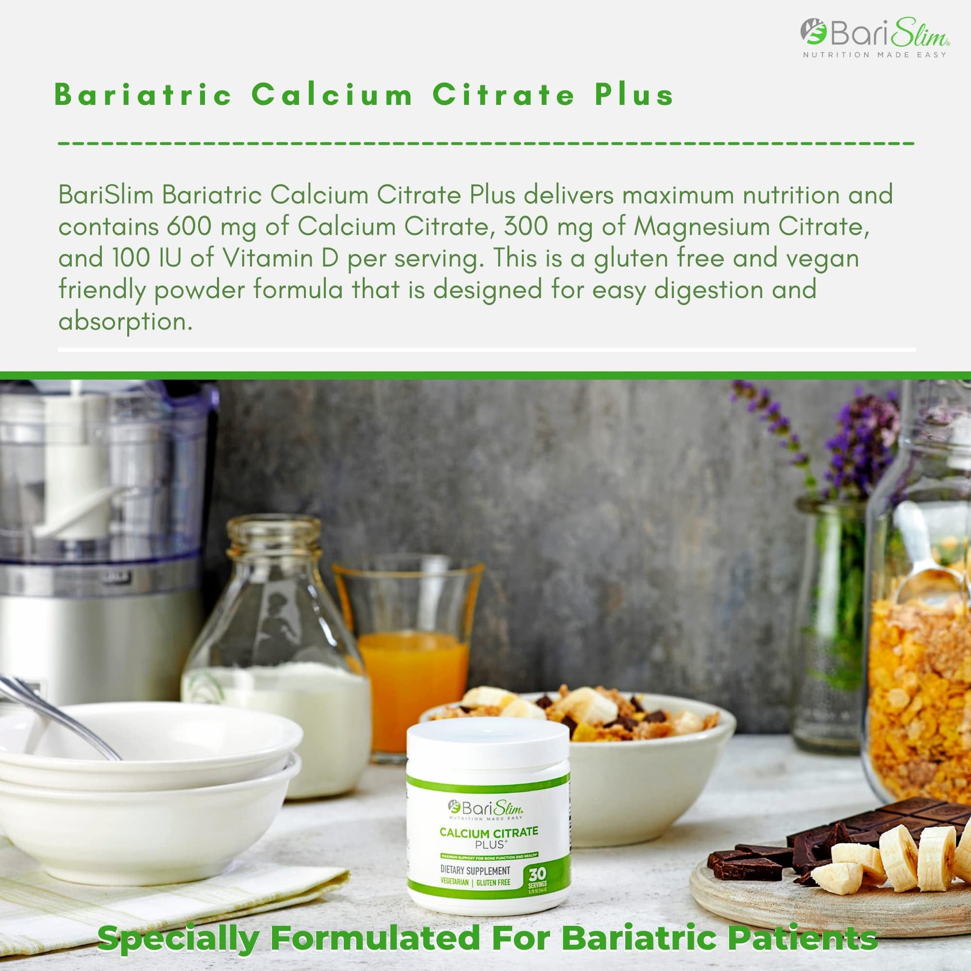 BariSlim Bariatric Calcium Citrate Plus Powder - Formulated for Patients After Weight Loss BariSlimAu supplements