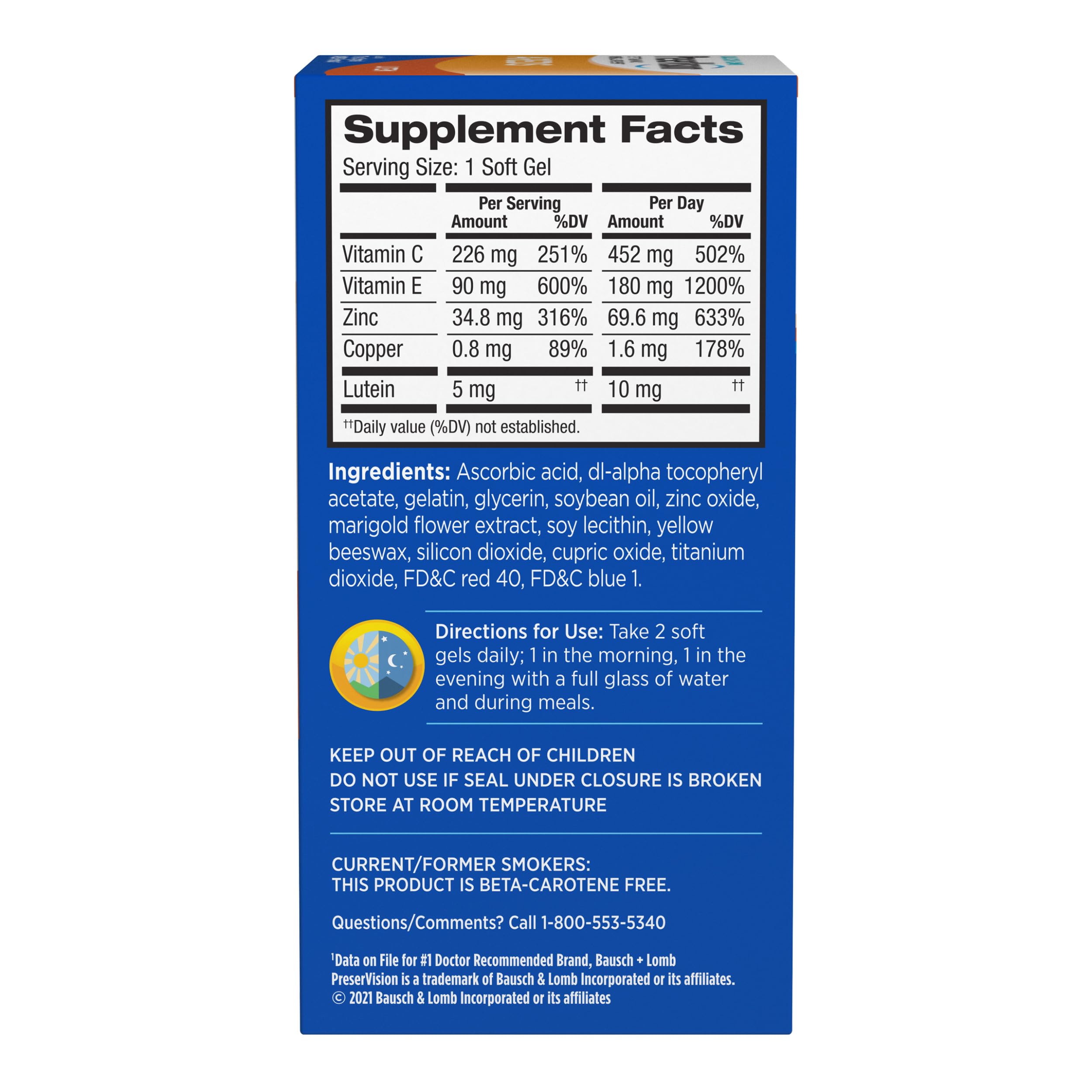PreserVision AREDS Eye Vitamins, #1 Eye Doctor Recommended Brand, Multivitamin with Lutein, Vitamins C & E, Zinc, and Copper Supplements, 120 Softgels PreserVisionAu supplements