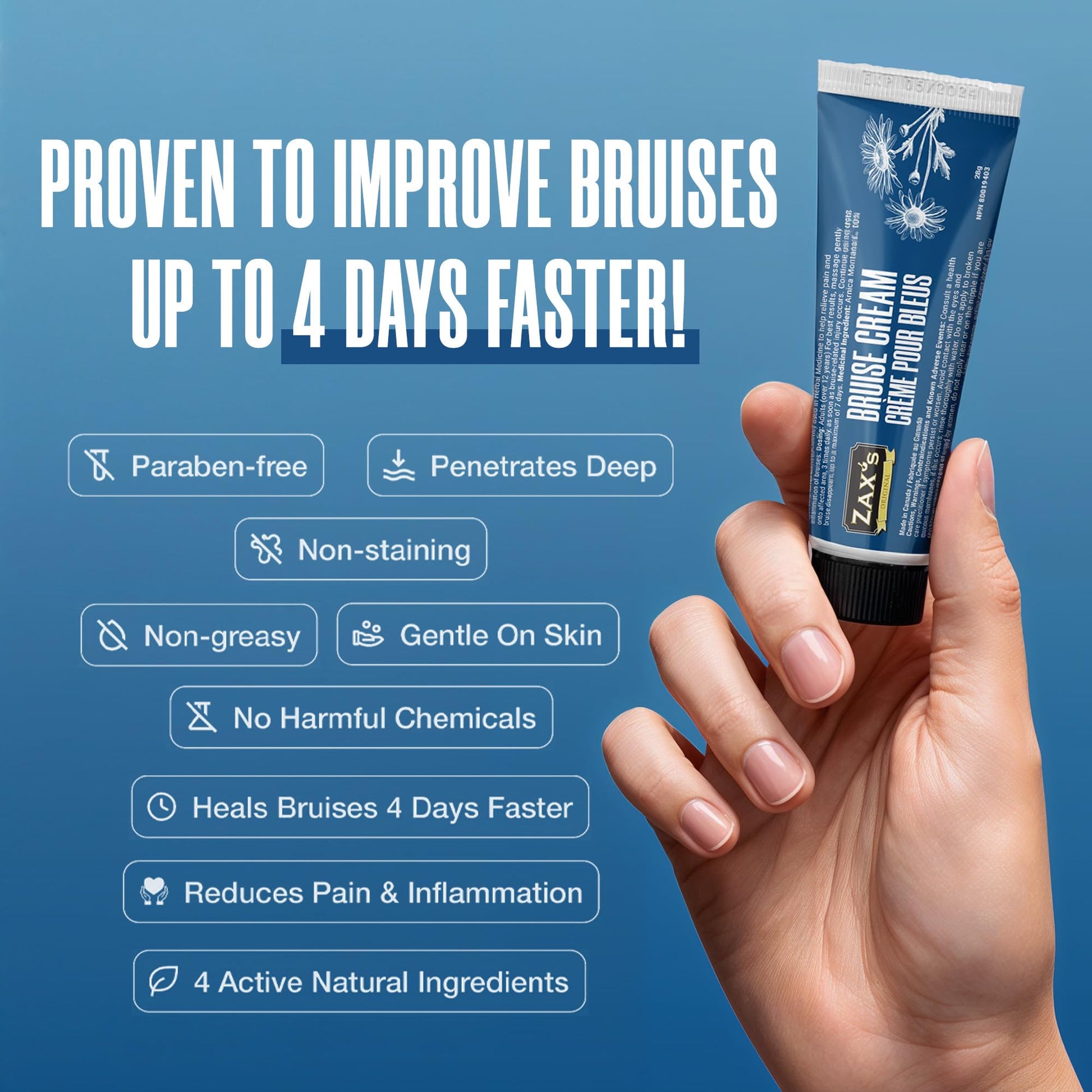 ZAX'S ORIGINAL Bruise Cream - Arnica and Witch Hazel Blend, Gentle on Skin, Plant-Based Ingredients for Skin Care - 28g ZAX'S ORIGINALAu supplements