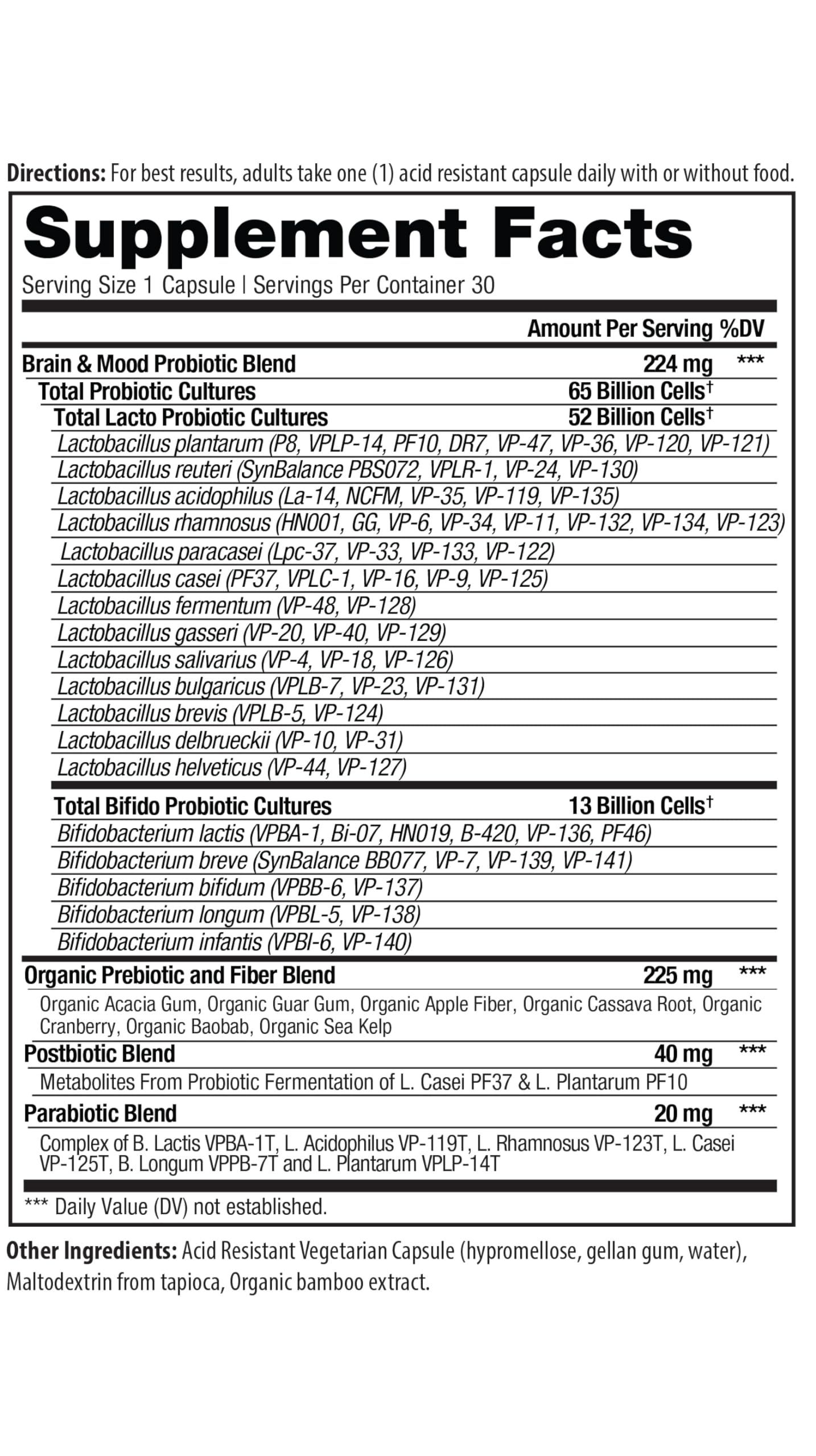 Vital Pro Naturals - Brain & Mood Probiotics + Prebiotics, Postbiotics, Parabiotics, 4-in-1 Health Supplement for Adults, High Potency, 67 Strains, Digestive, Brain and Immune Health, 30 ct Vital PlanetAu supplements