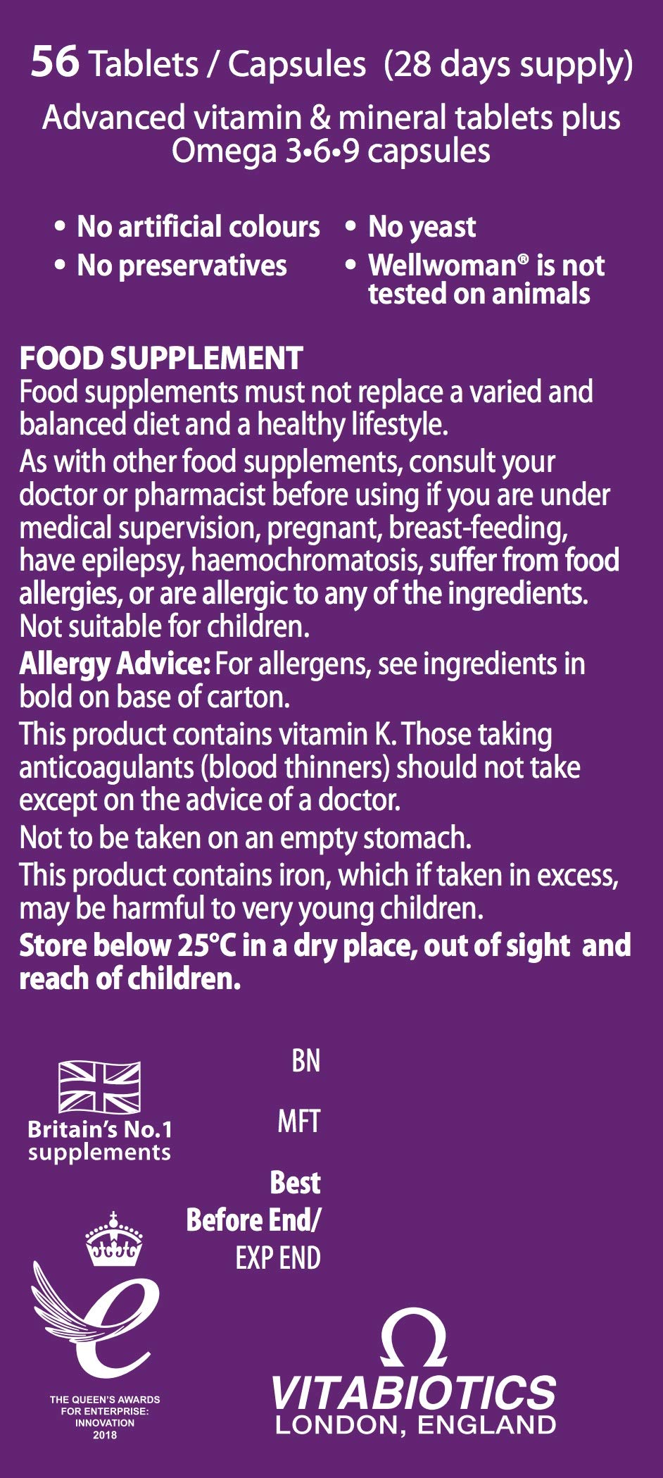 Vitabiotics Wellwoman Plus Omega 3 6 9 - 56 Tablets/Capsules VitabioticsUS supplements