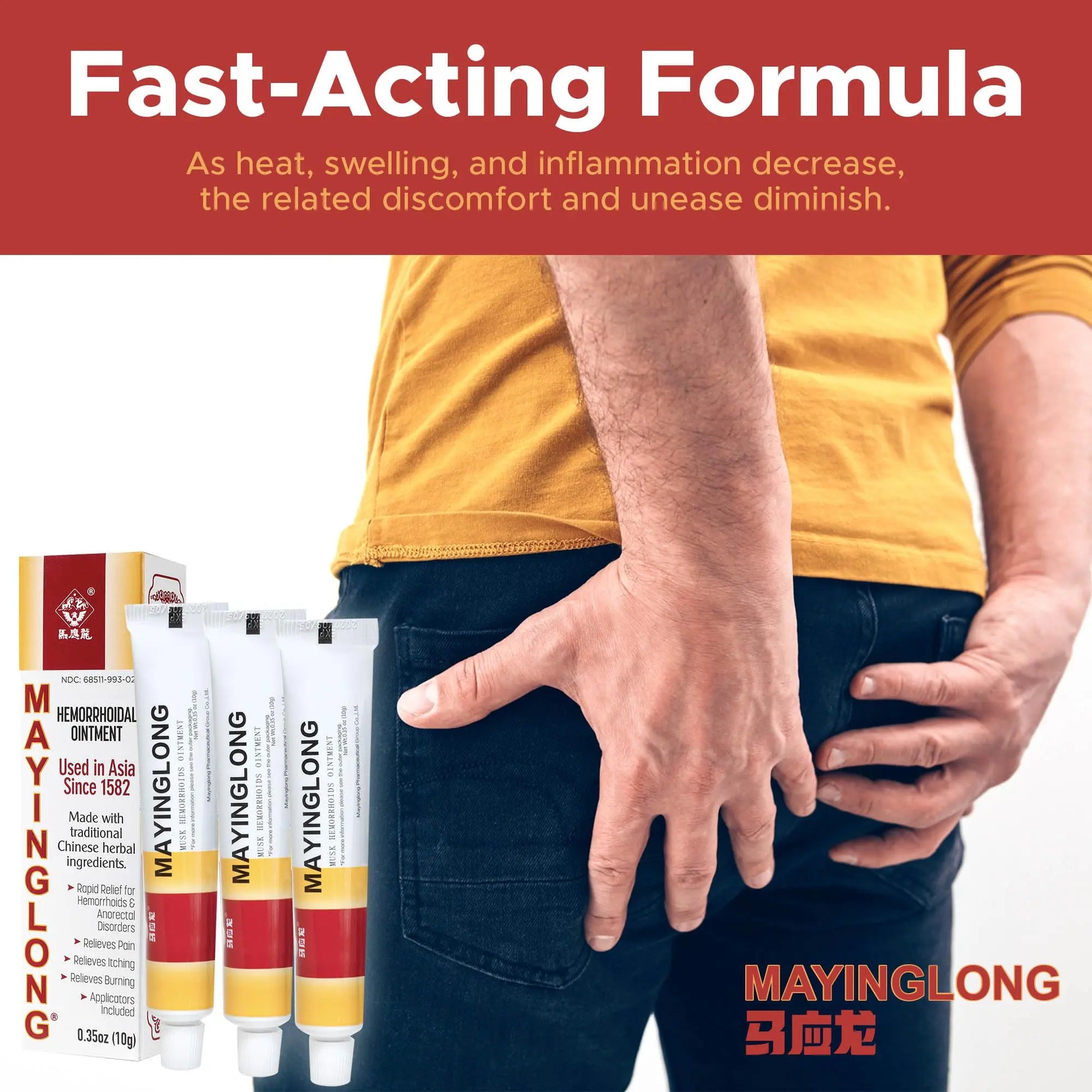 Mayinglong Musk Hemorrhoidal Ointment, Helps Relieve Itching, Burning, or Discomfort Fast (3 Pack) MayinglongAu supplements