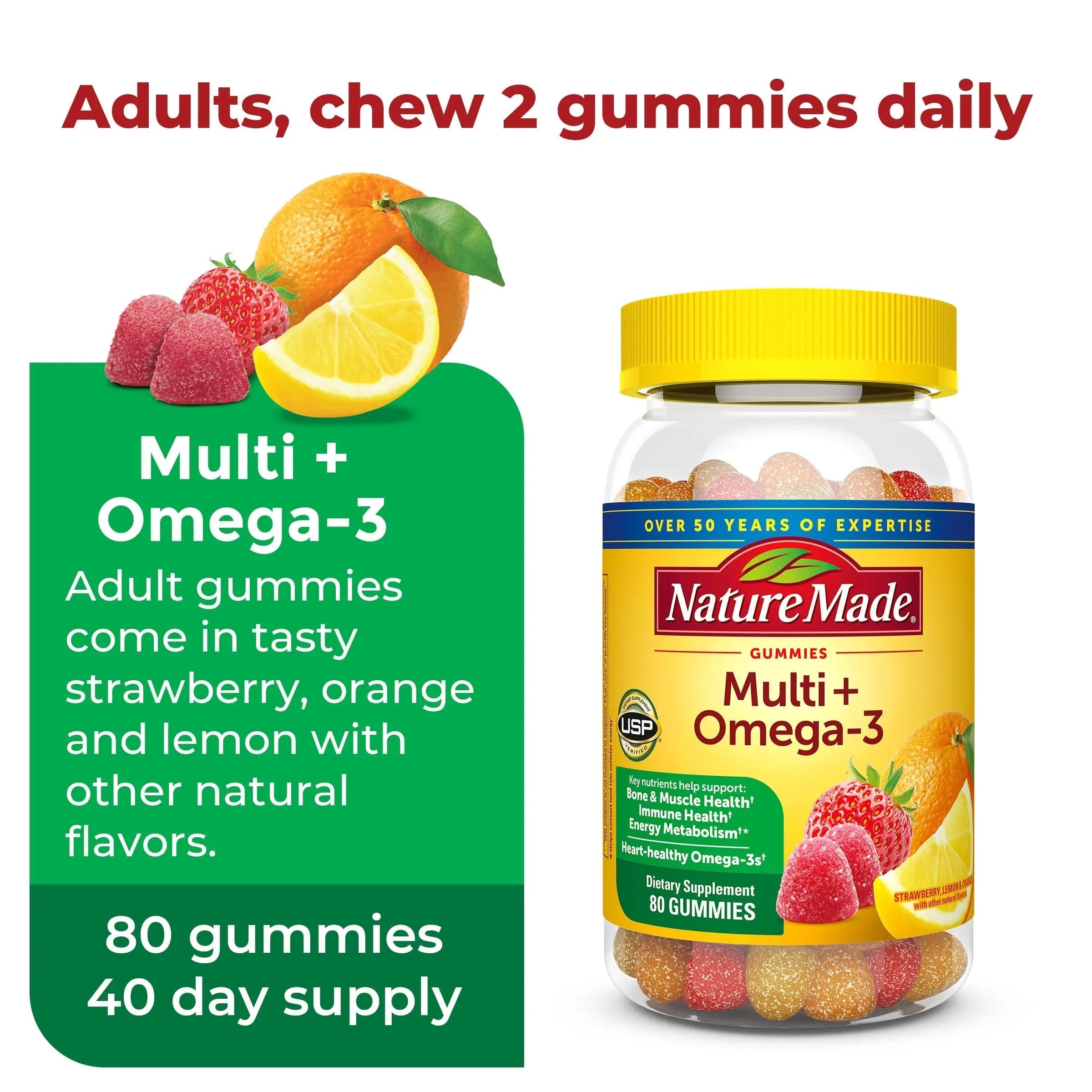 Nature Made Adult & Kids Multivitamin Gummies Combo Pack, Multis with Vitamin C, Vitamin D3, B Vitamins, Zinc, Omega 3 Fish Oil & More Nature MadeAu supplements