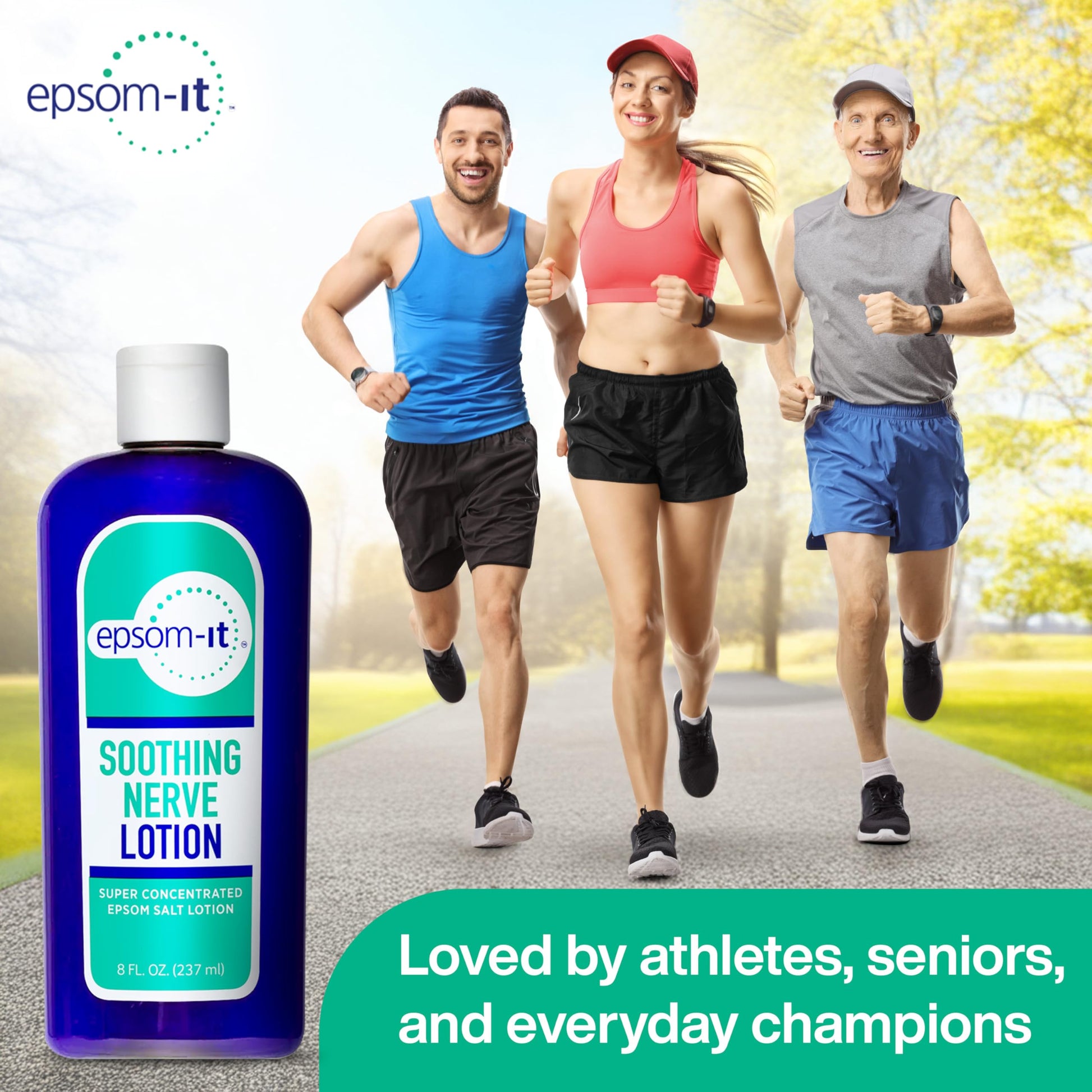 Epsom-It Soothing Nerve Lotion - Epsom Salt Magnesium Lotion, Topical Magnesium Cream with Capsaicin & Arnica to Provide Comfort for Legs, Knee and Feet, 8.0 oz., 2-Pack EPSOM-ITAu supplements