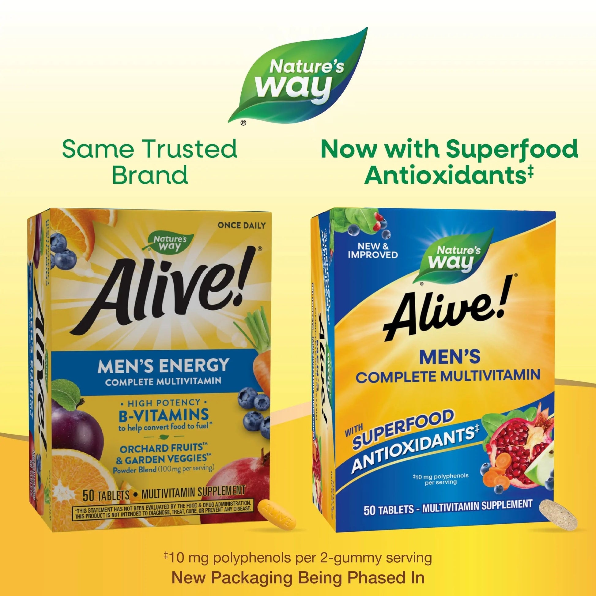 Nature's Way Alive! Men's Complete Multivitamin, Supports Energy Metabolism & Muscle Function*, B-Vitamins, Superfood Antioxidants Nature's WayAu supplements