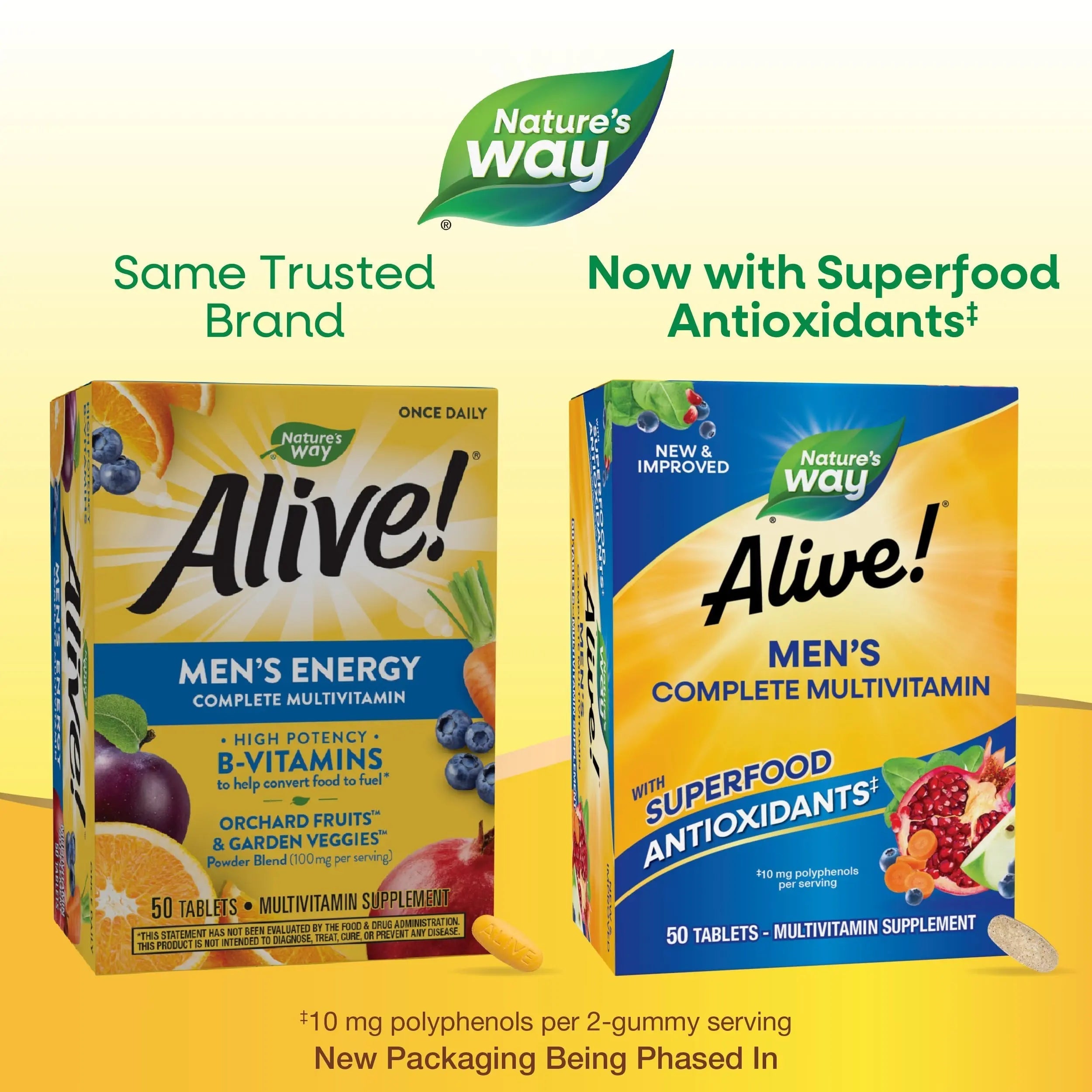 Nature's Way Alive! Men's Complete Multivitamin, Supports Energy Metabolism & Muscle Function*, B-Vitamins, Superfood Antioxidants Nature's WayAu supplements