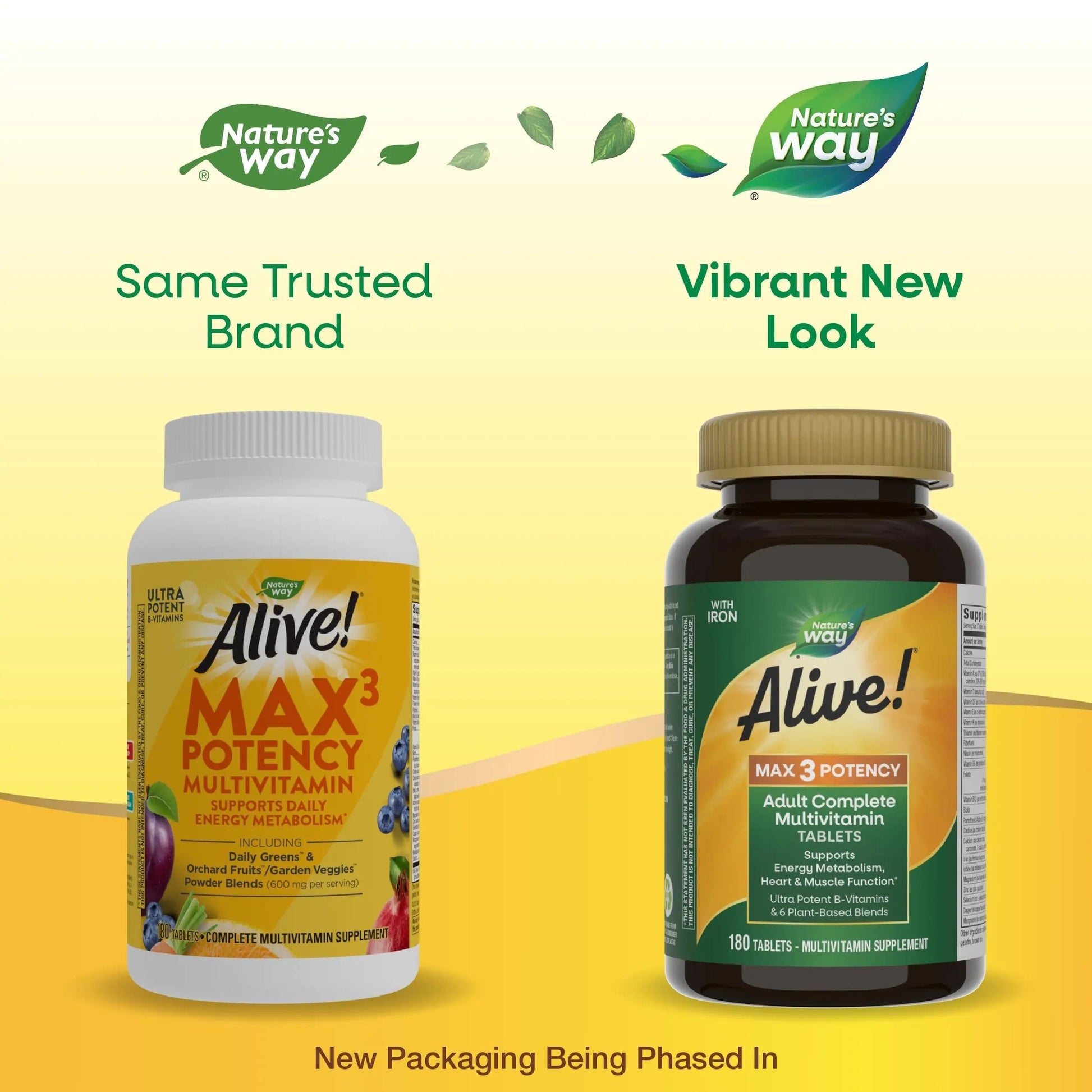 Nature's Way Alive! Max3 Potency Daily Multivitamin, Methylated B12 and Folate, Ultra Potency B-vitamins to Support Energy Metabolism*, 180 Tablets Nature's WayAu supplements