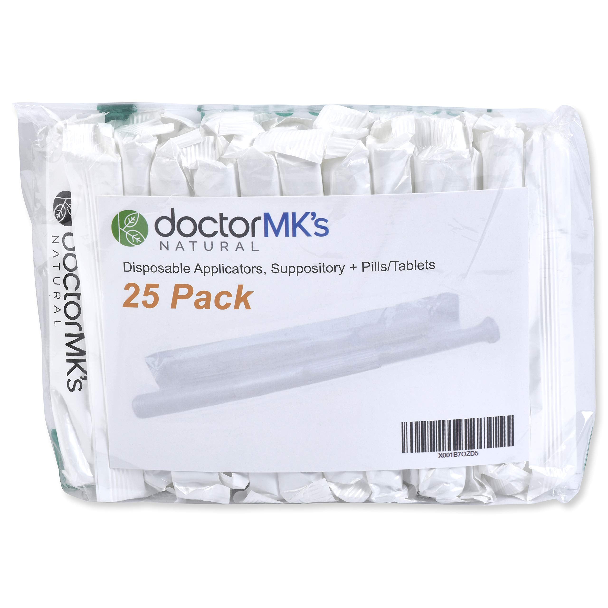 Suppository Applicators (25-Pack), Fits Most Suppositories, Pills and Tablets, Individually Wrapped doctor MK's NATURALAu supplements