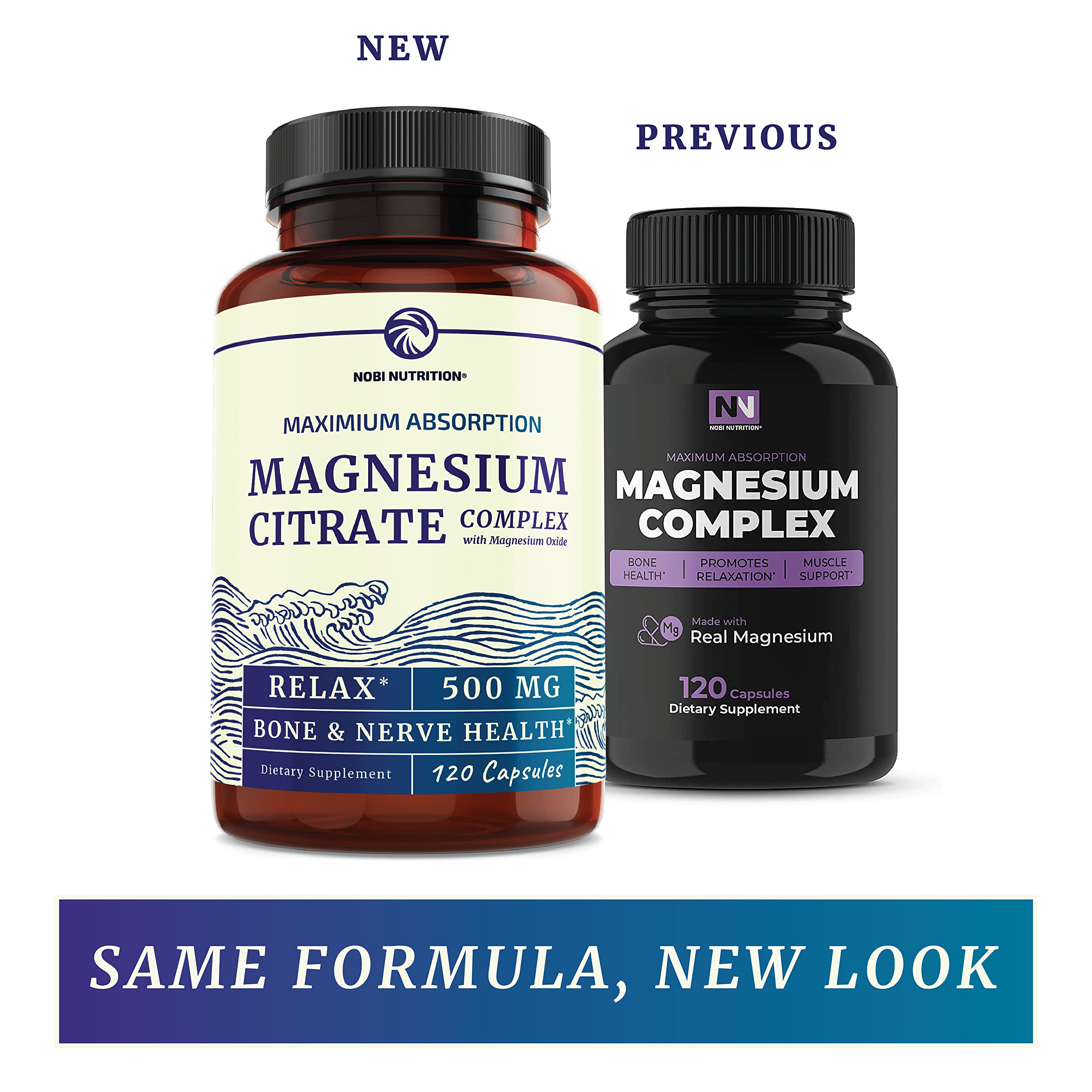 Magnesium Citrate Complex 500 MG for Calm, Relaxation, Constipation & Digestion Nobi NutritionUS supplements